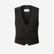 Double Breasted Tuxedo Waistcoat Black