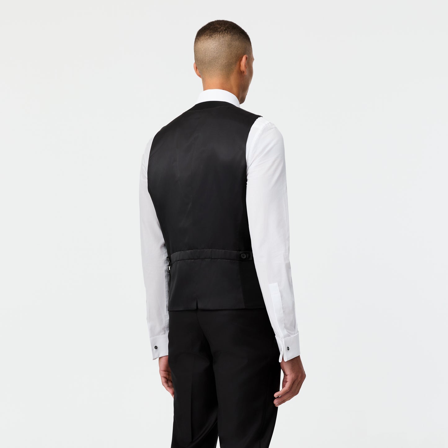 Double Breasted Tuxedo Waistcoat Black