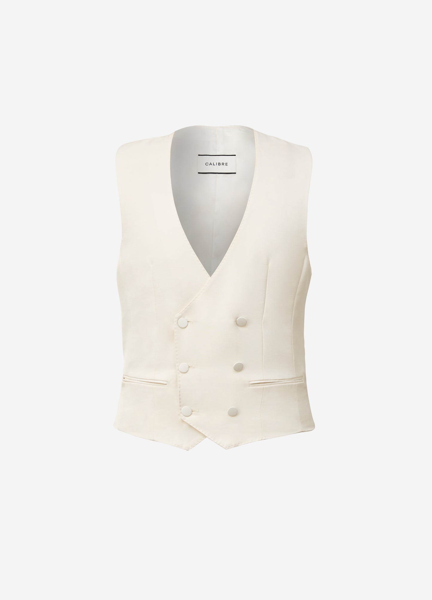 Double Breasted Tuxedo Waistcoat Ivory