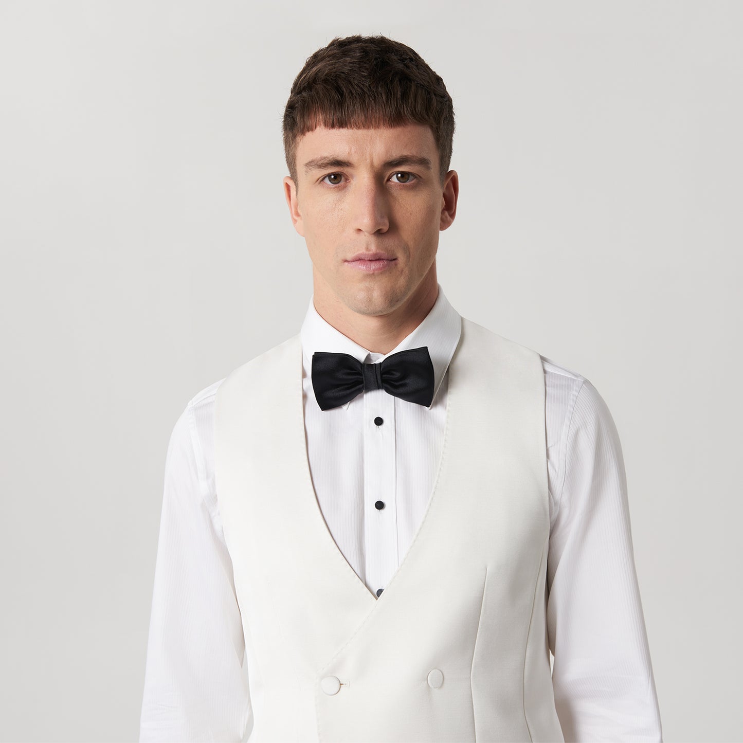 Double Breasted Tuxedo Waistcoat Ivory