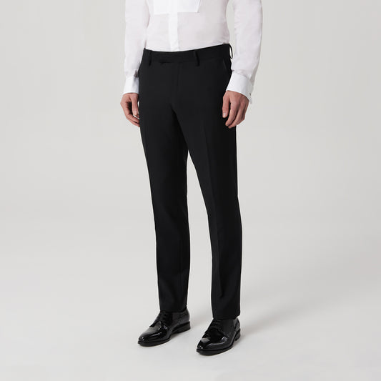 Slim-Fit Pure Wool Evening Pant Black