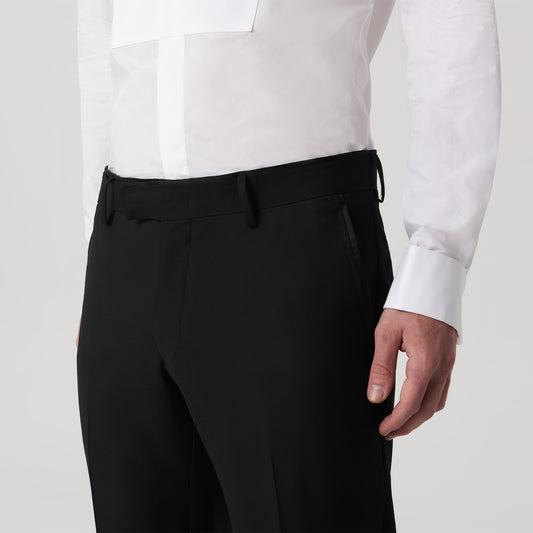 Slim-Fit Pure Wool Evening Pant Black