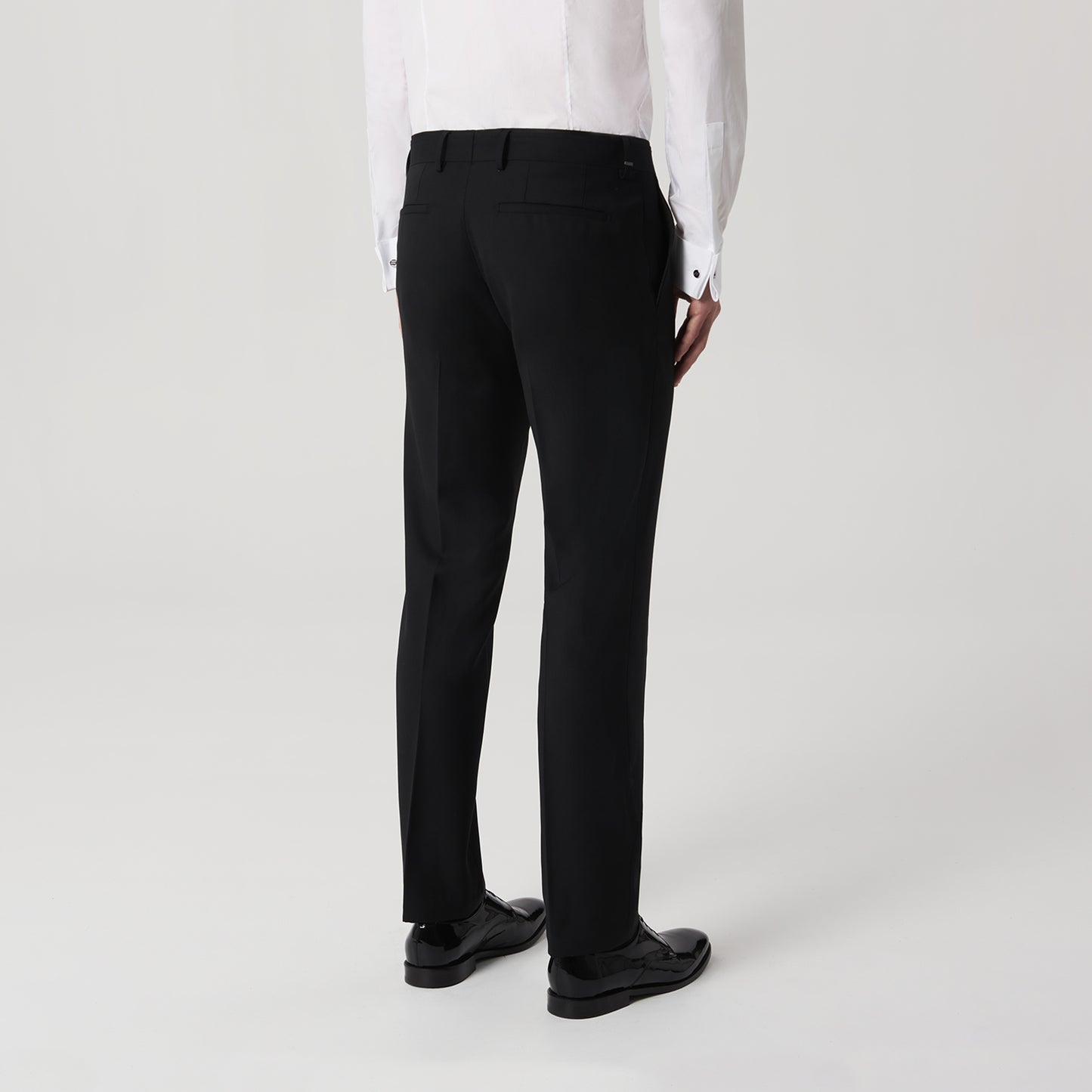Slim-Fit Pure Wool Evening Pant Black