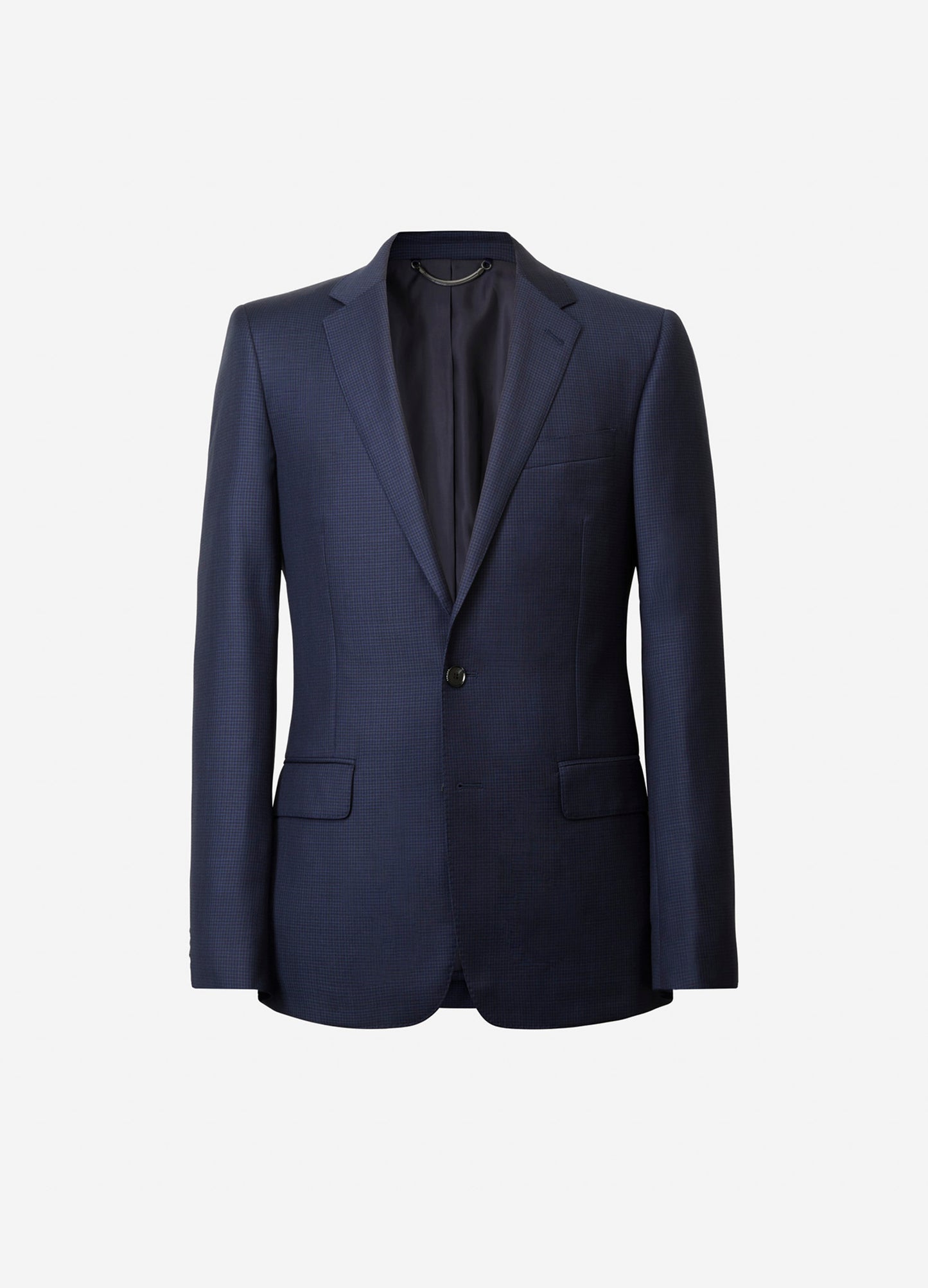 Wool Mini Gingham Jacket Blue