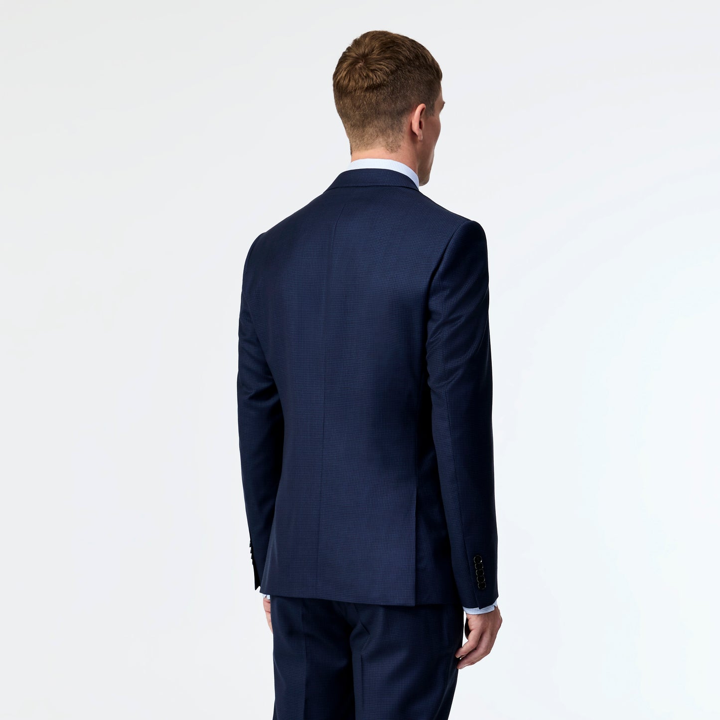Wool Mini Gingham Jacket Blue