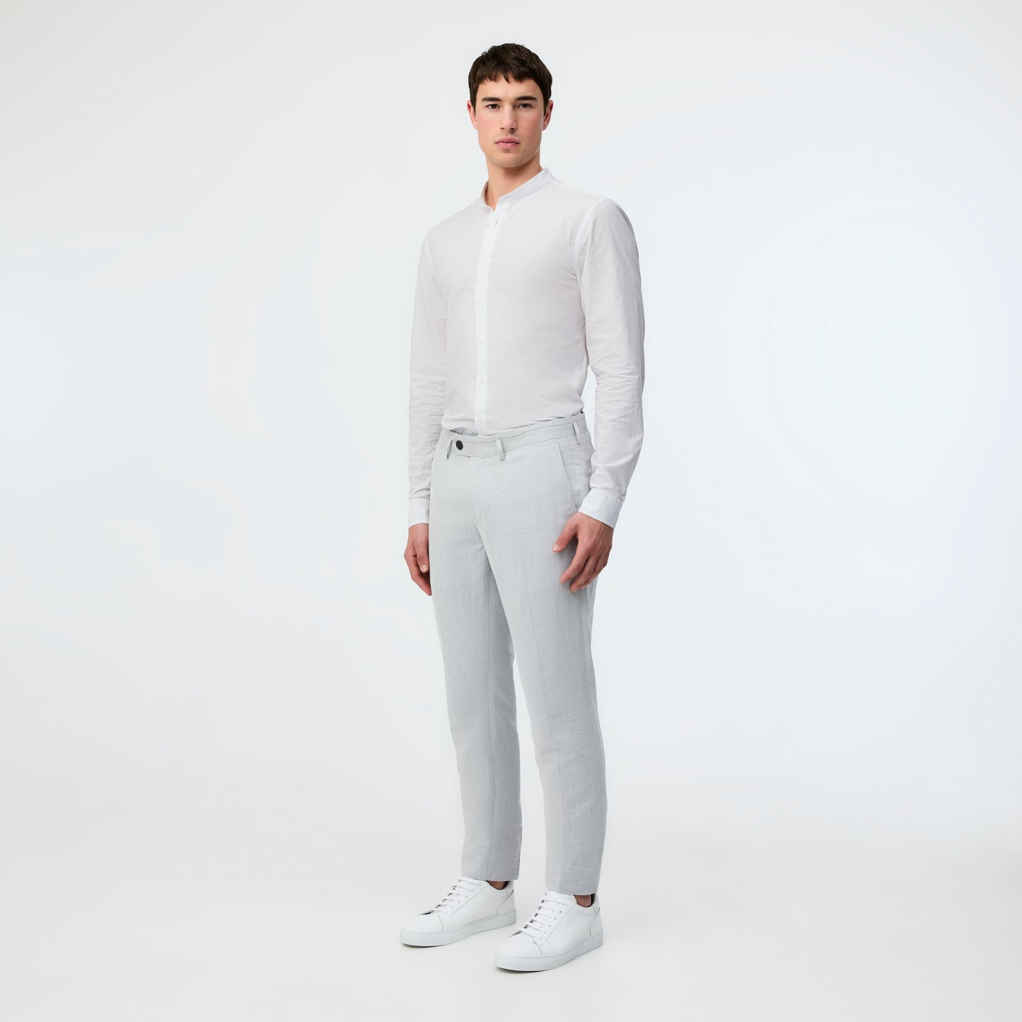 Linen Cotton Cross Dye Pant Silver