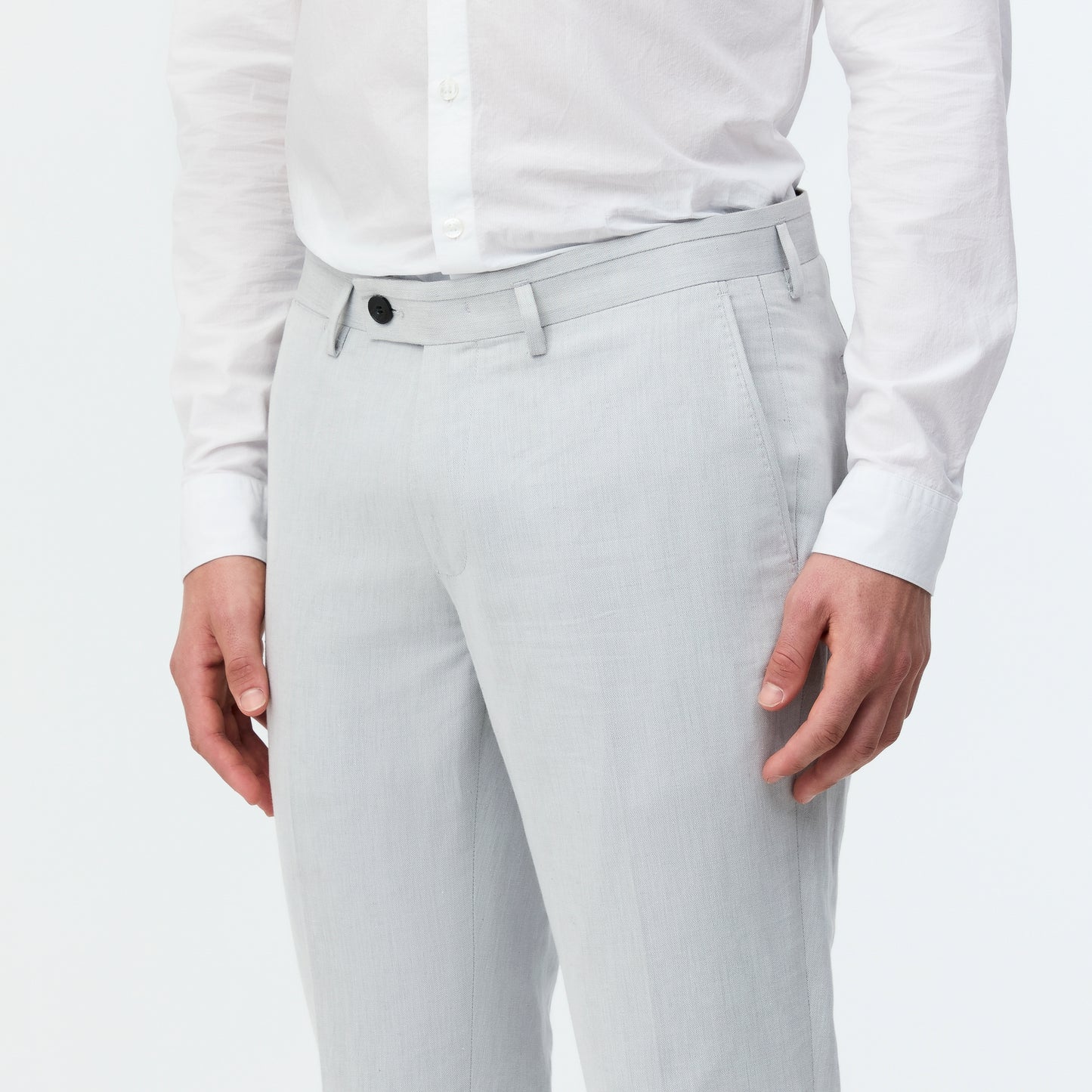 Linen Cotton Cross Dye Pant Silver