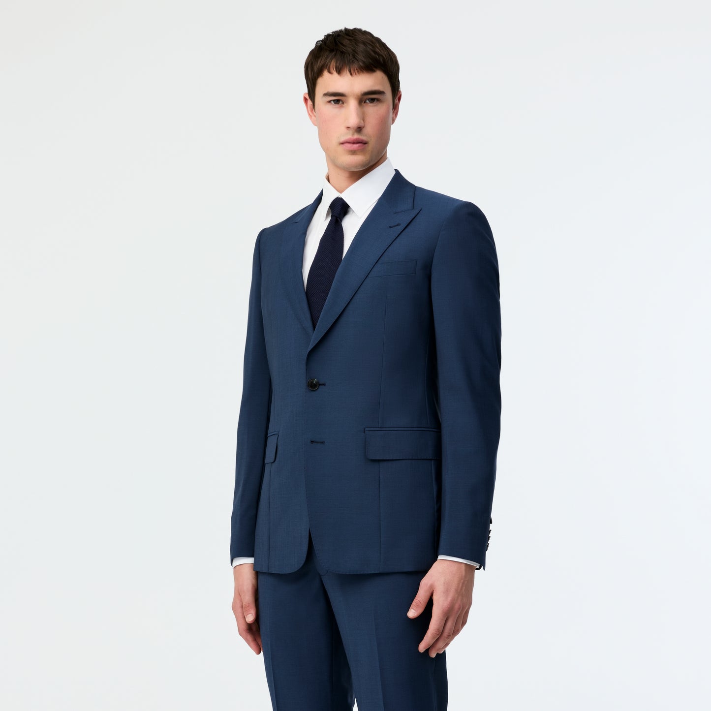 Wool Mohair Stretch Suit Jacket Airforce Blue