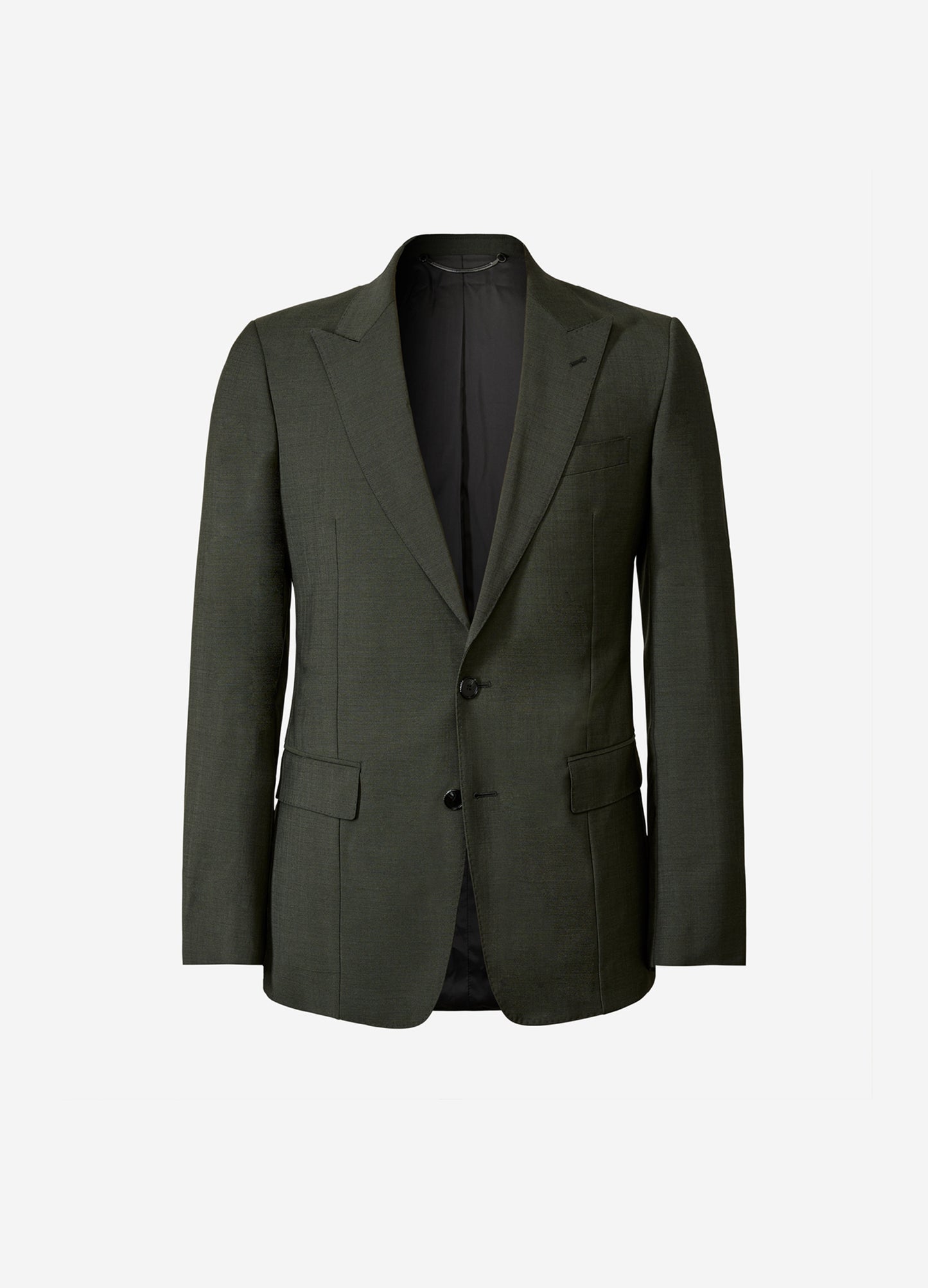 Wool Mohair Stretch Suit Jacket Khaki