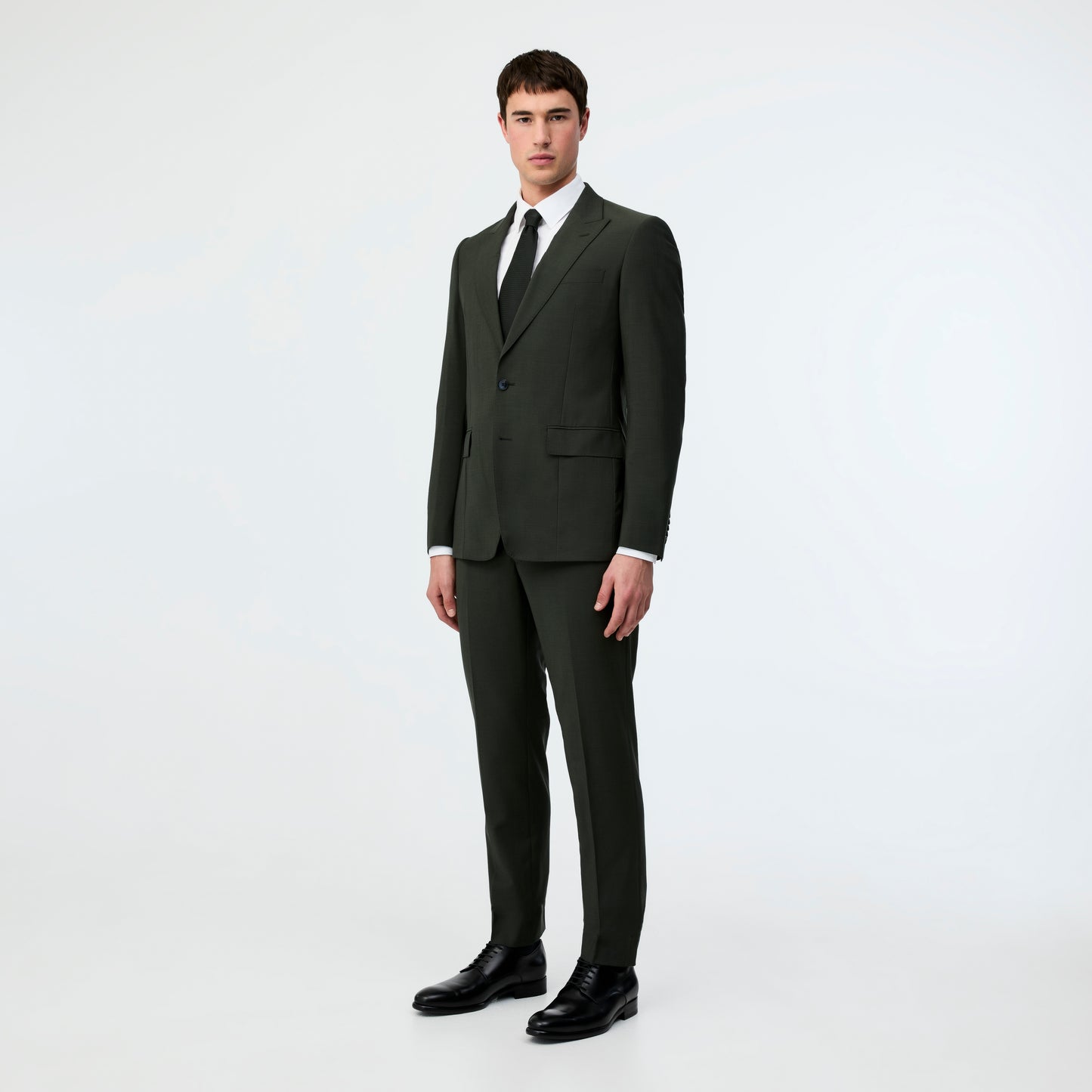 Wool Mohair Stretch Suit Jacket Khaki