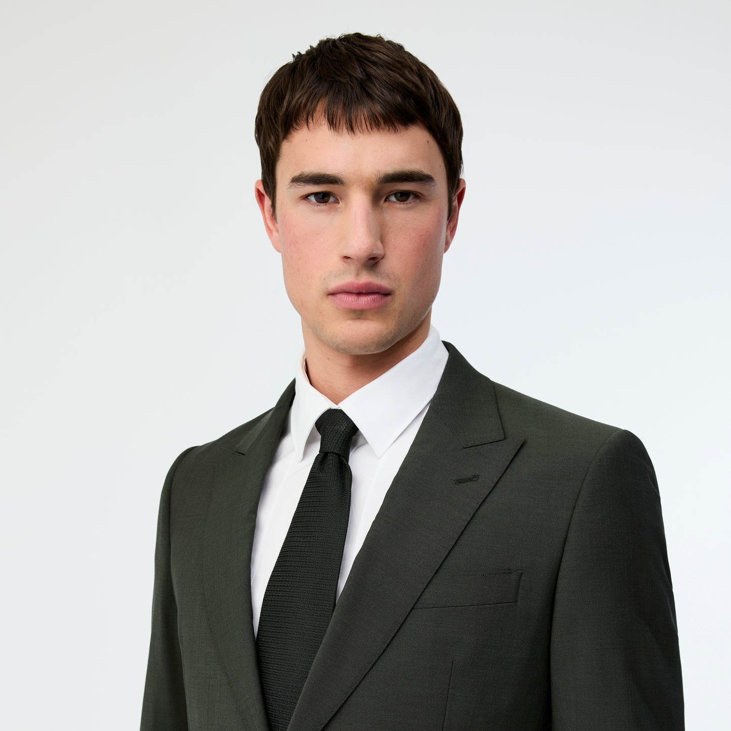 Wool Mohair Stretch Suit Jacket Khaki
