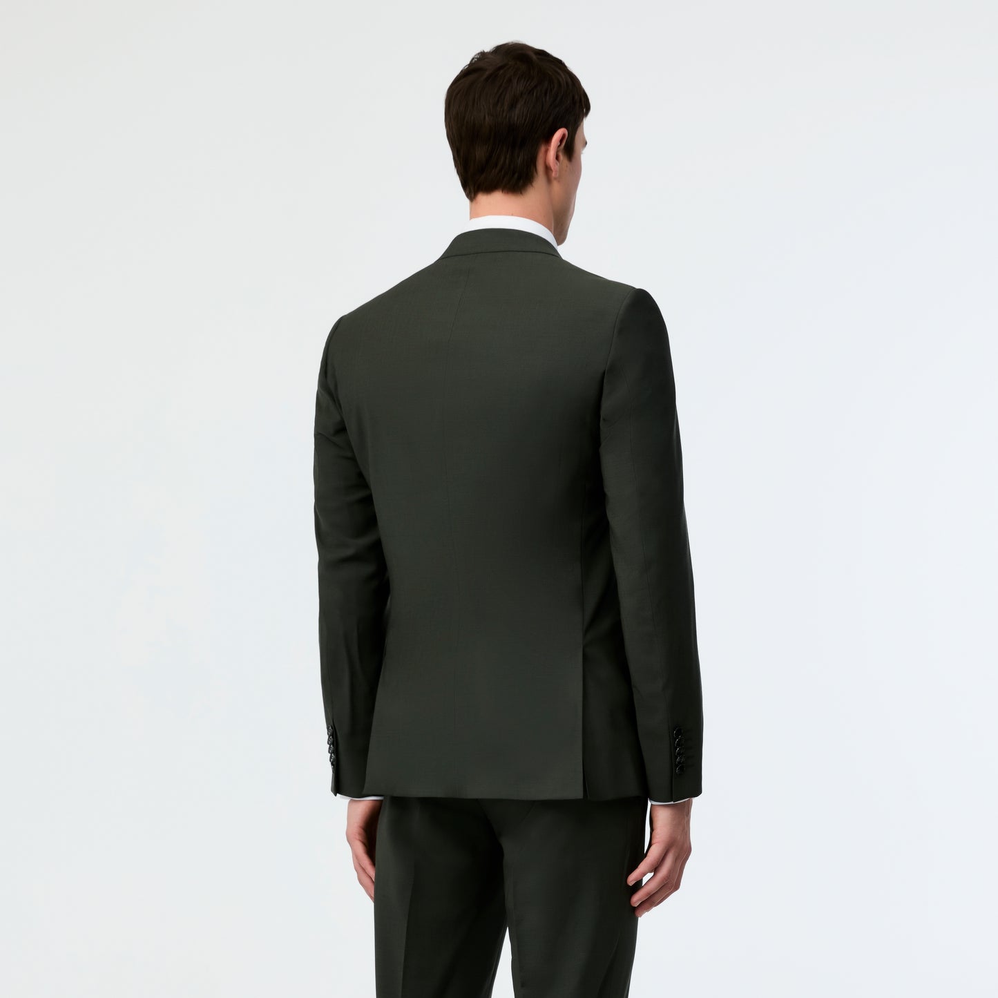 Wool Mohair Stretch Suit Jacket Khaki