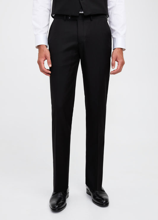 Slim Wool Twill Pant Black
