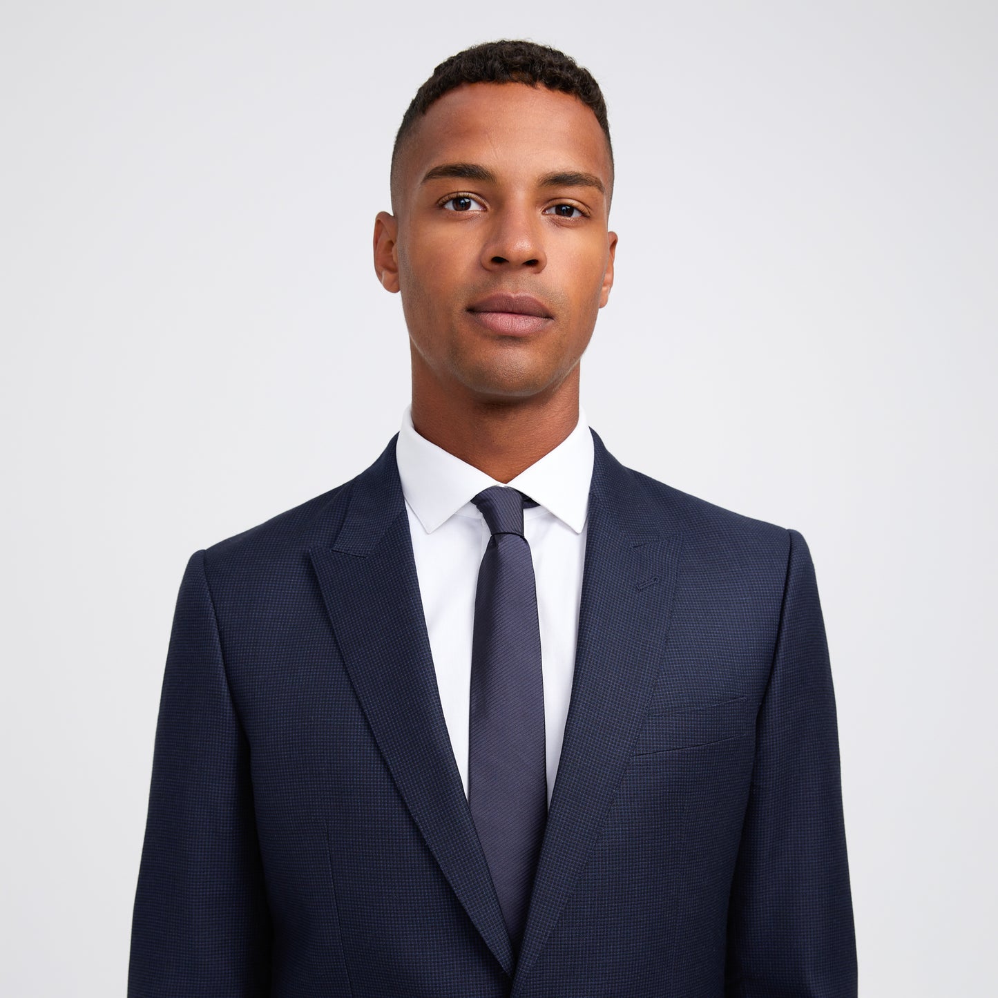 Tonal Basketweave Suit Jacket Navy Combo