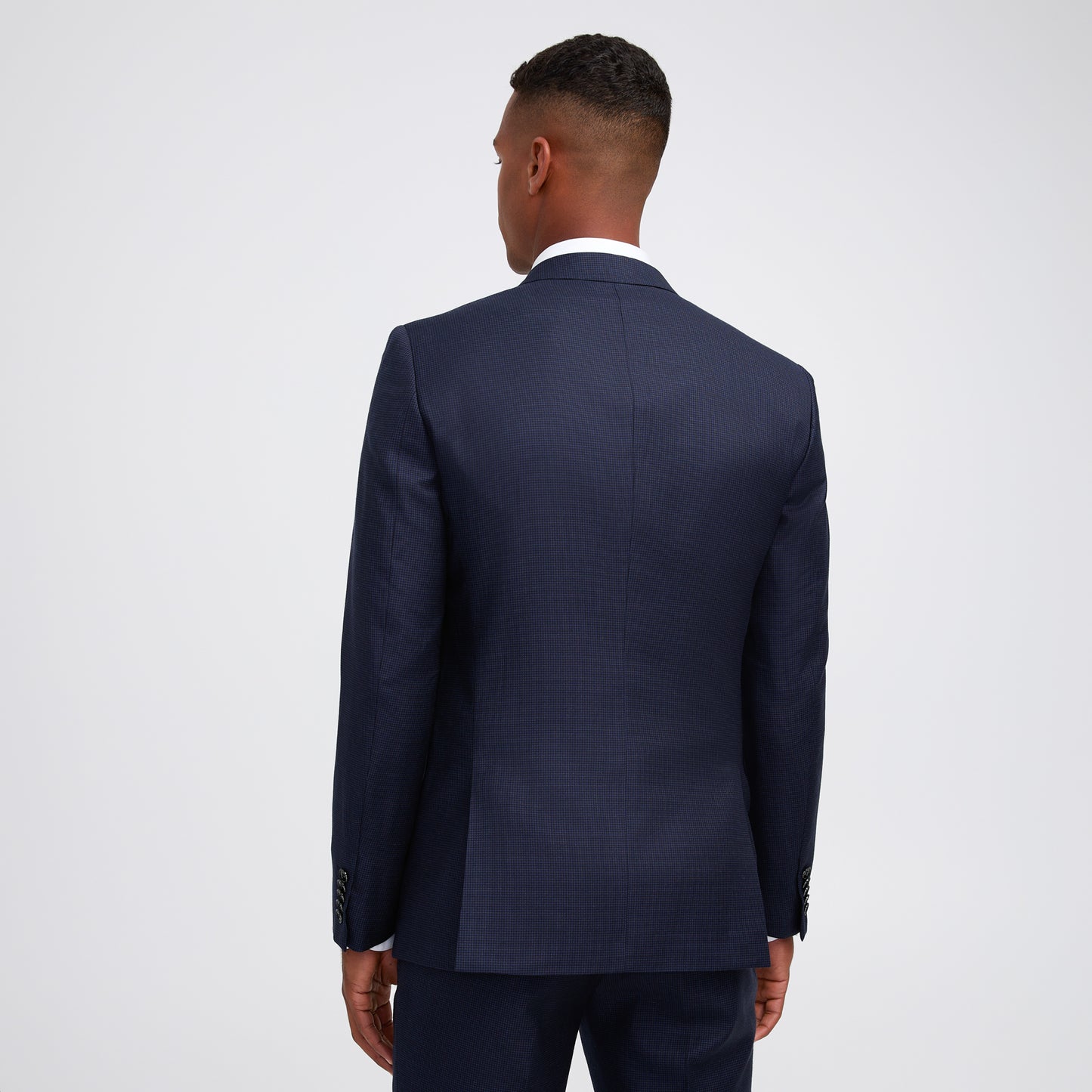 Tonal Basketweave Suit Jacket Navy Combo