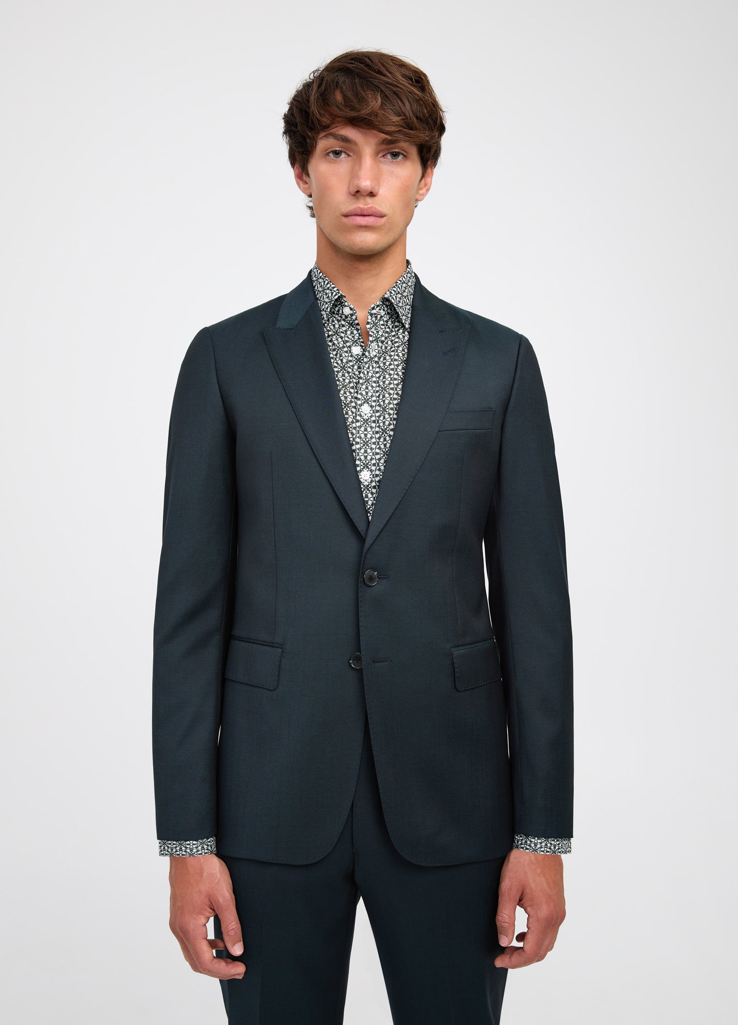 Tonal Twill Suit Jacket Dark Green