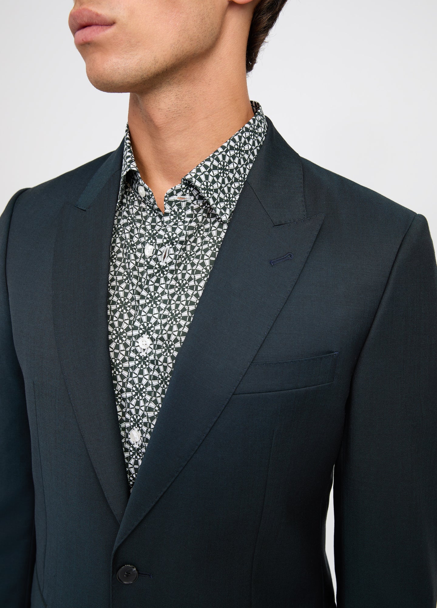 Tonal Twill Suit Jacket Dark Green