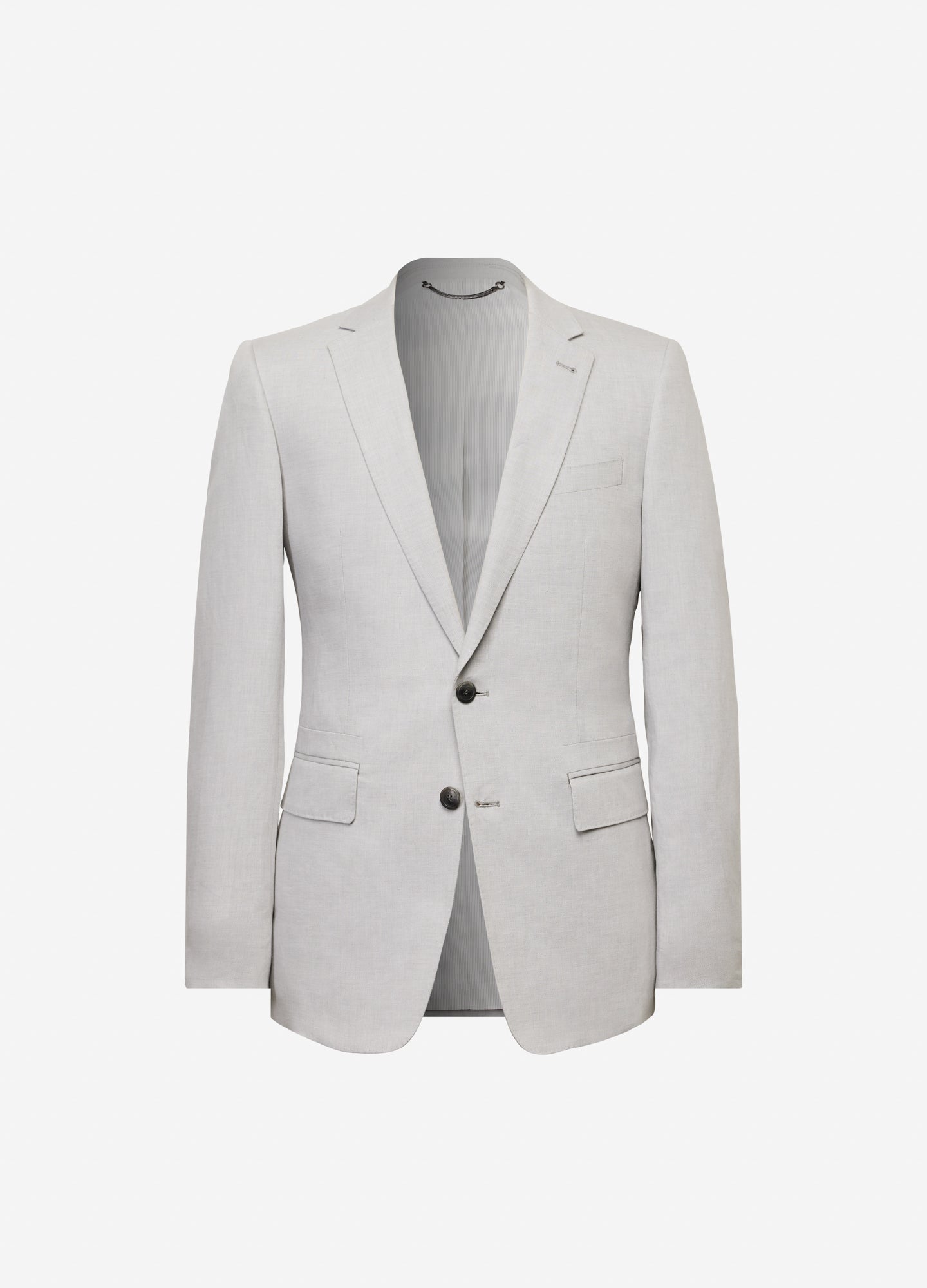 Linen Cotton Twill Suit Jacket Silver