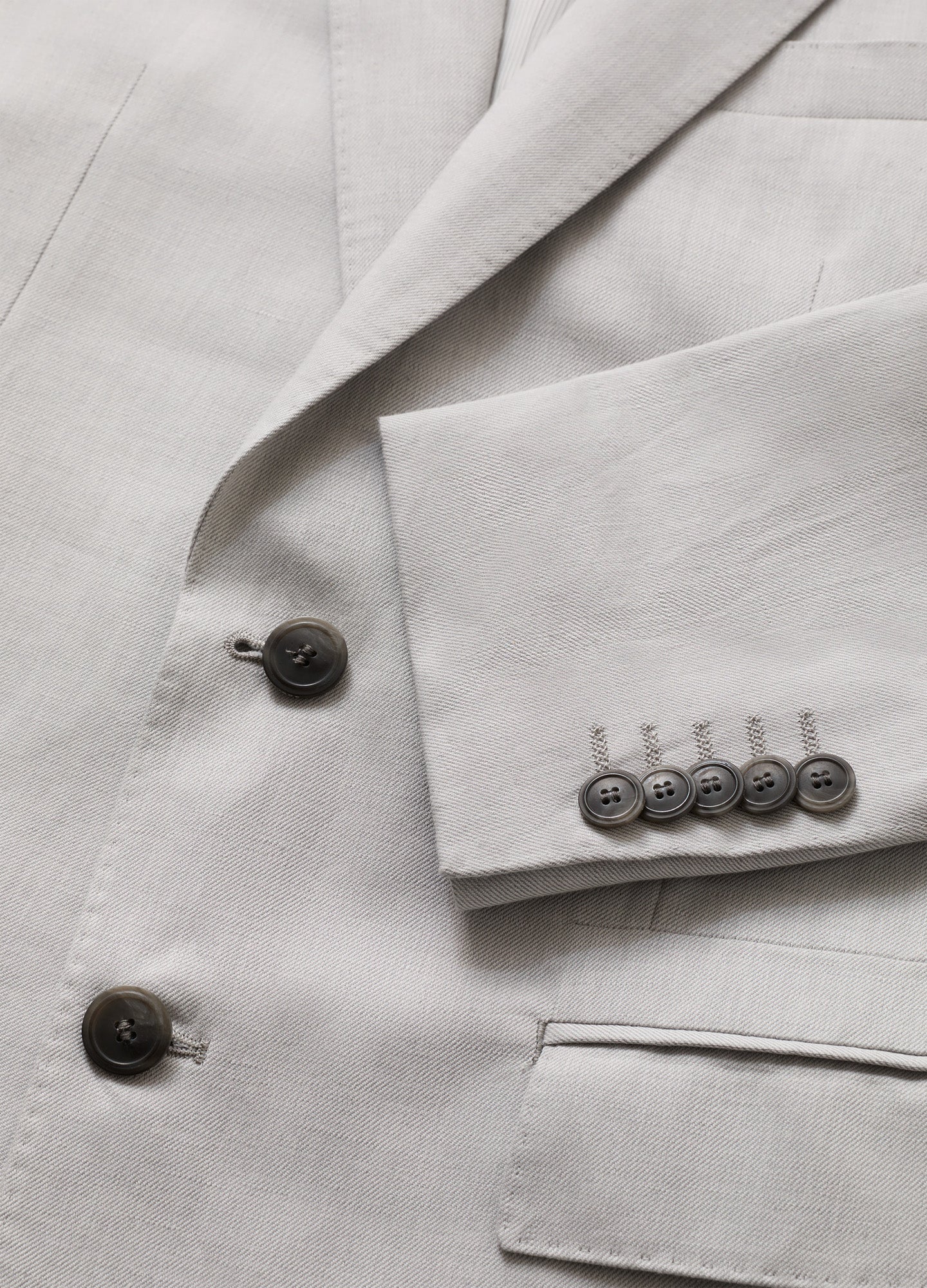 Linen Cotton Twill Suit Jacket Silver