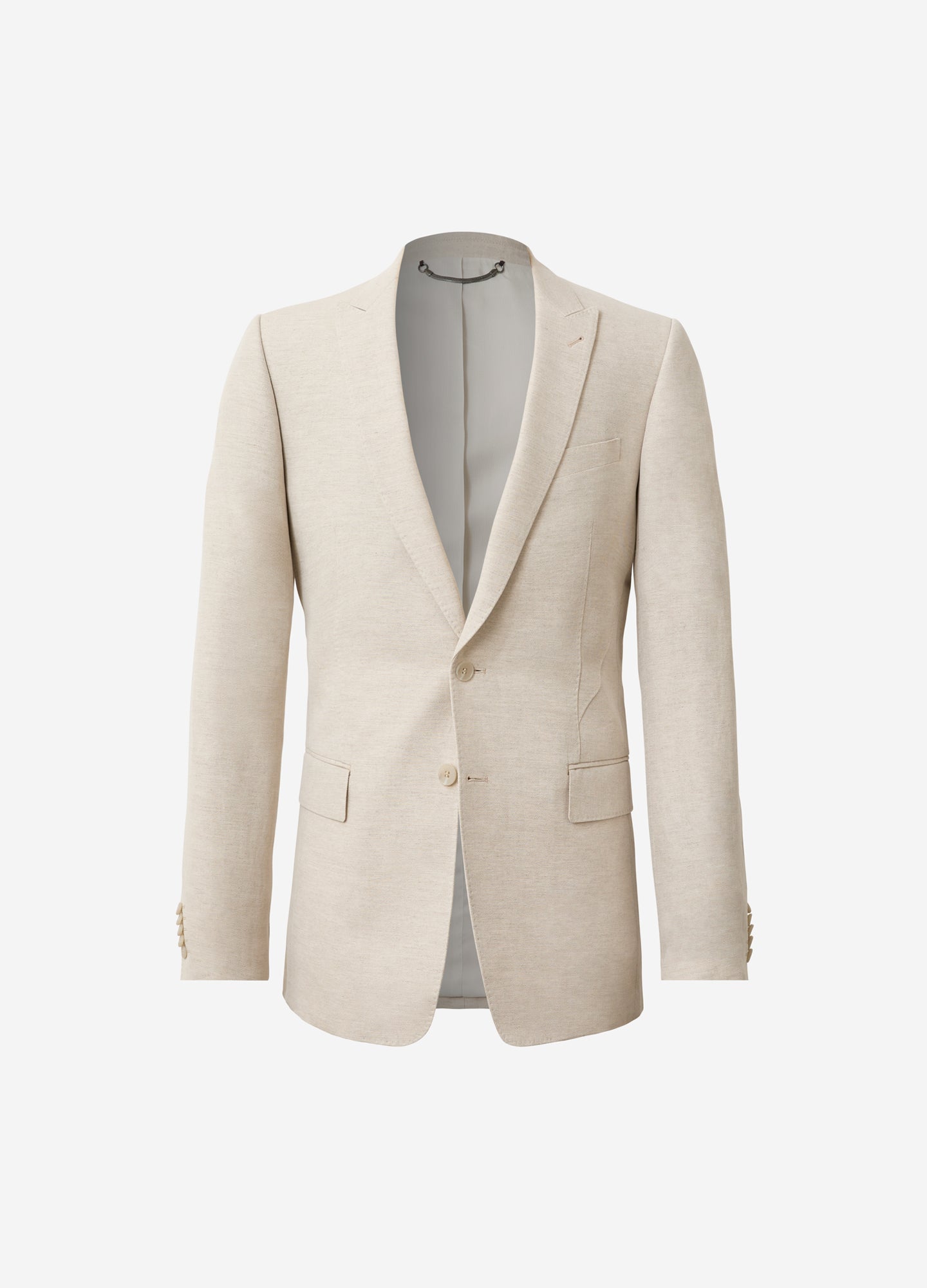 Linen Cotton Twill Suit Jacket Natural