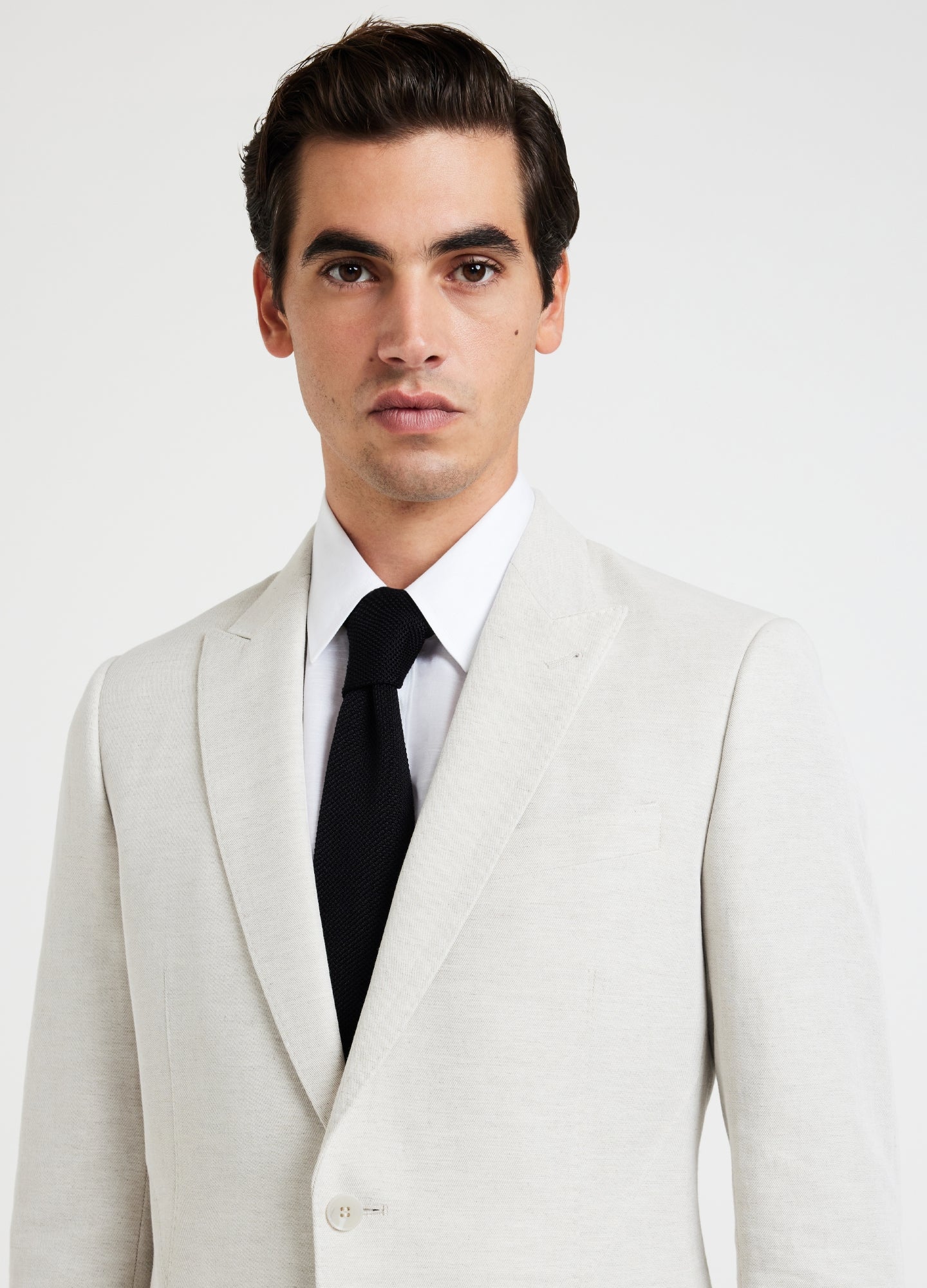 Linen Cotton Twill Suit Jacket Natural