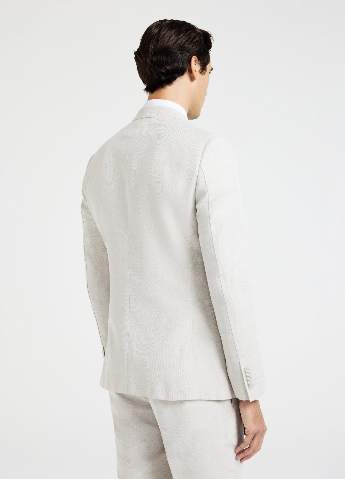 Linen Cotton Twill Suit Jacket Natural