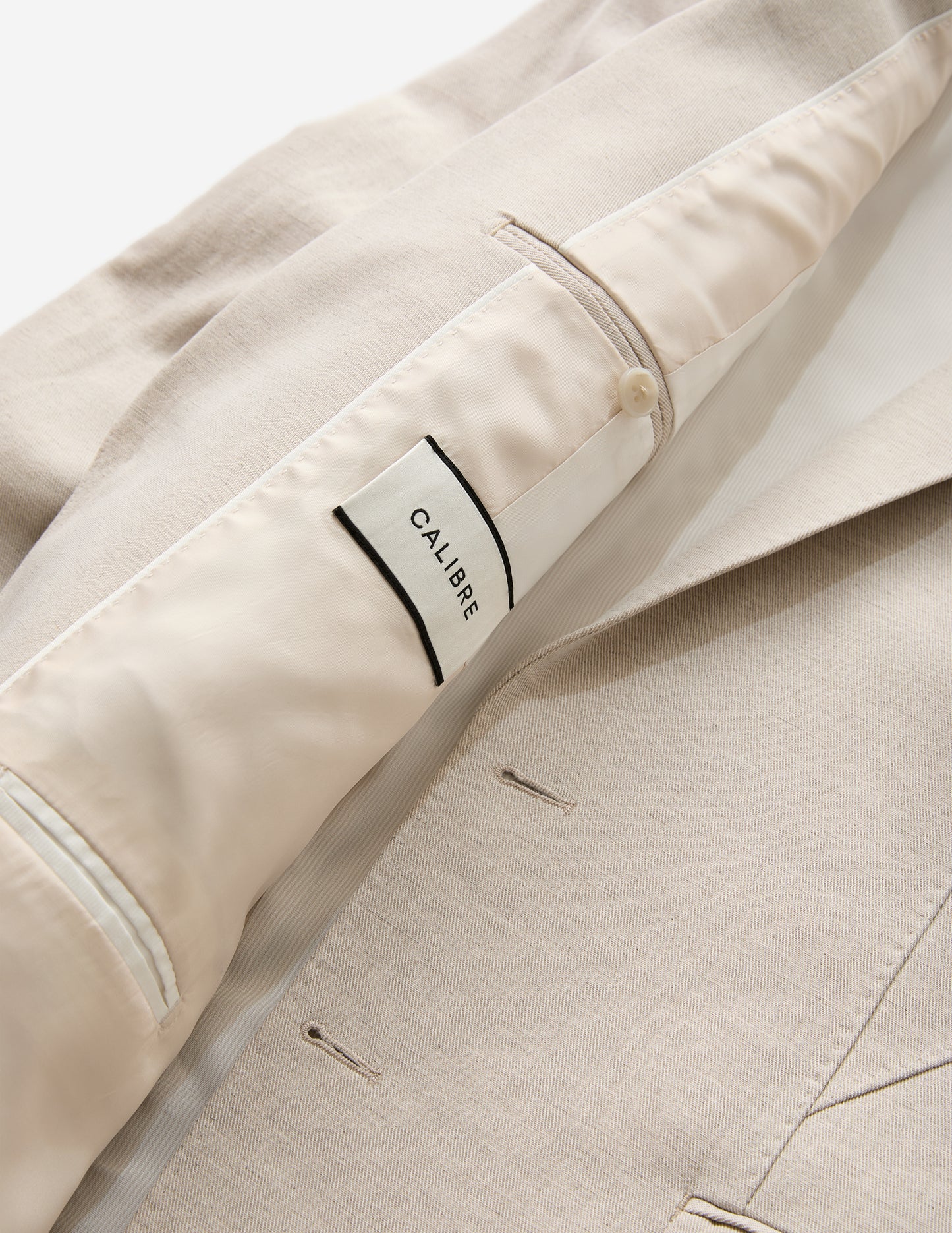 Linen Cotton Twill Suit Jacket Natural