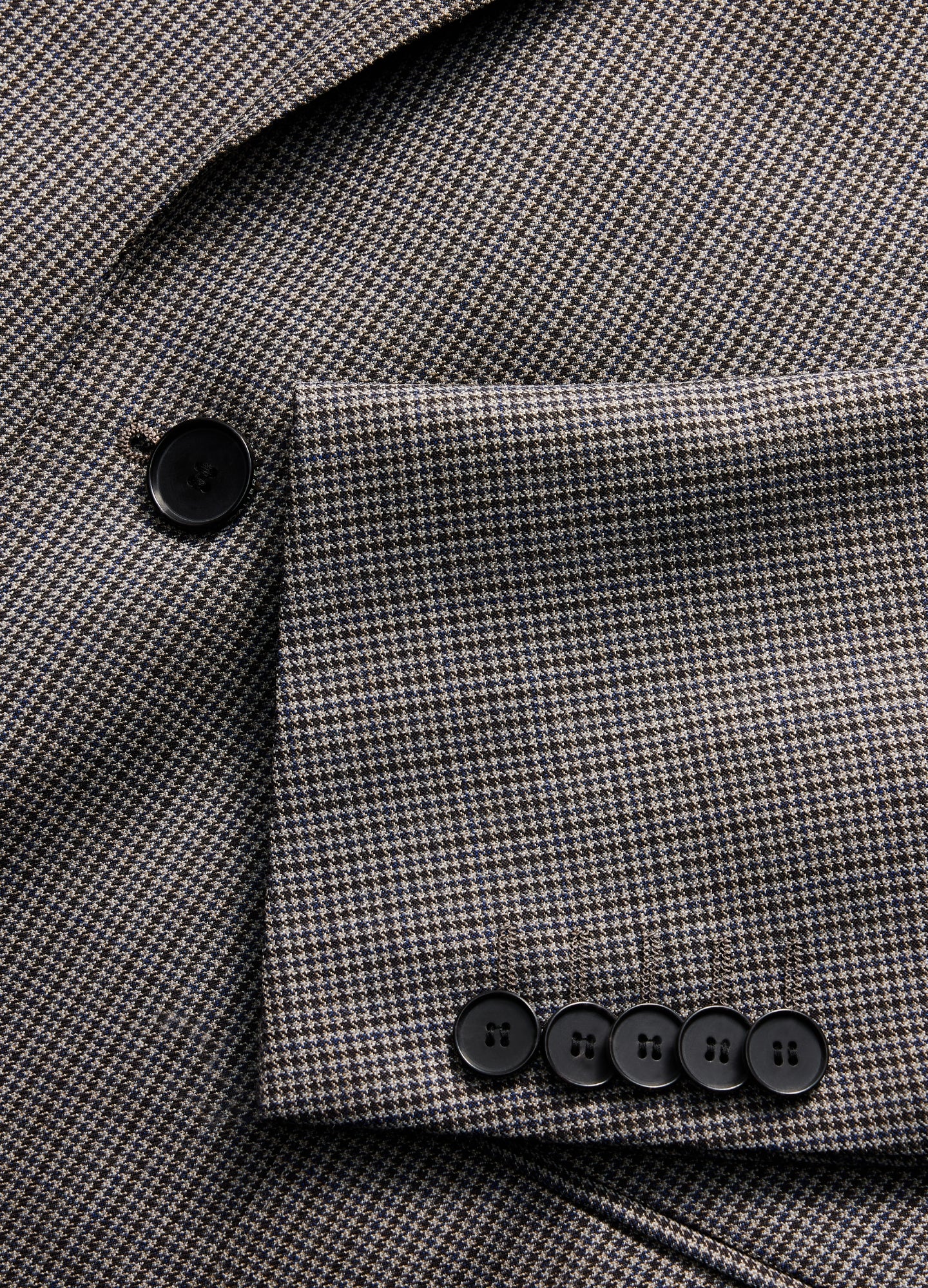 Micro Check Suit Jacket Taupe