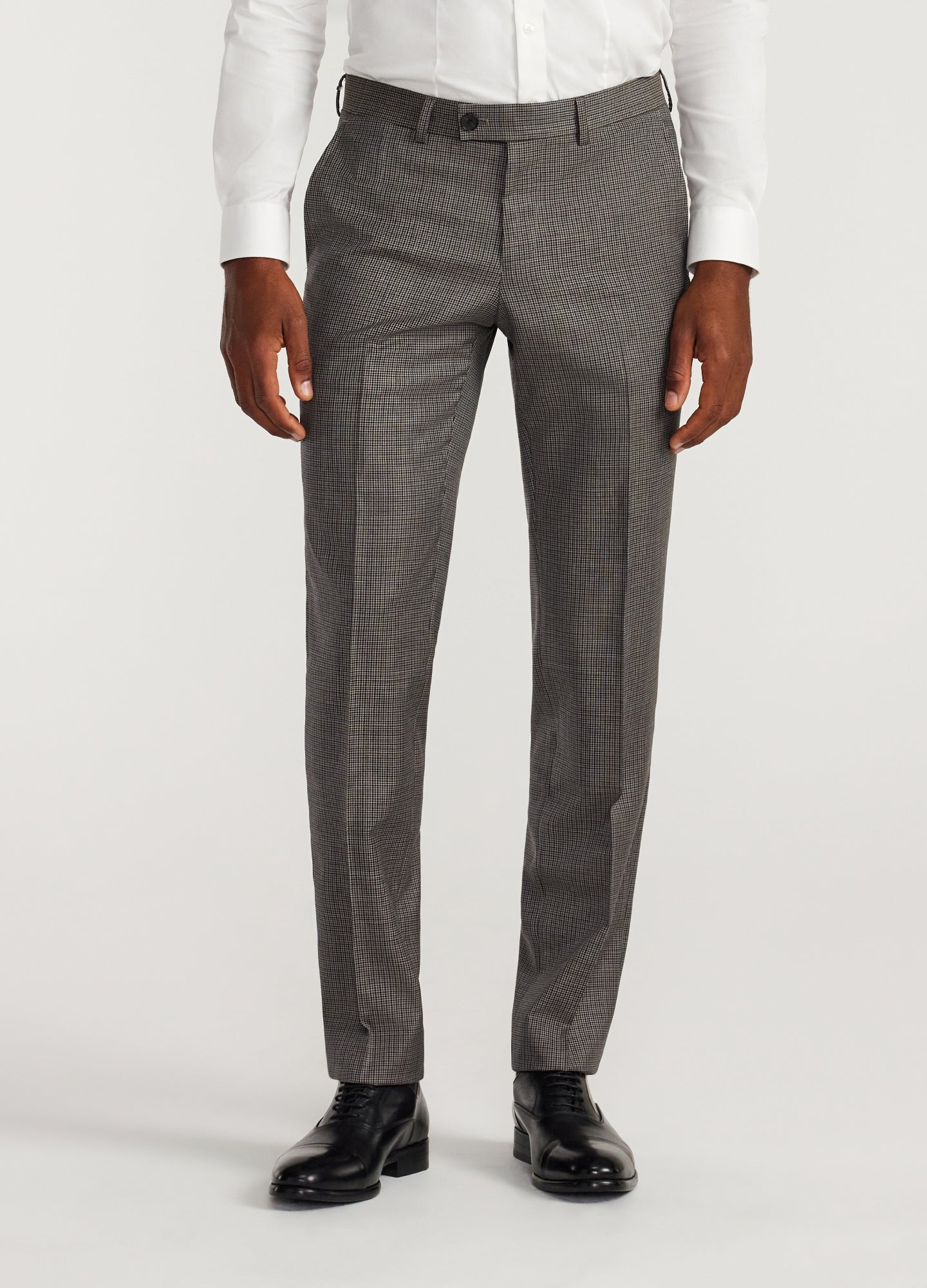 Micro Check Suit Pants Taupe