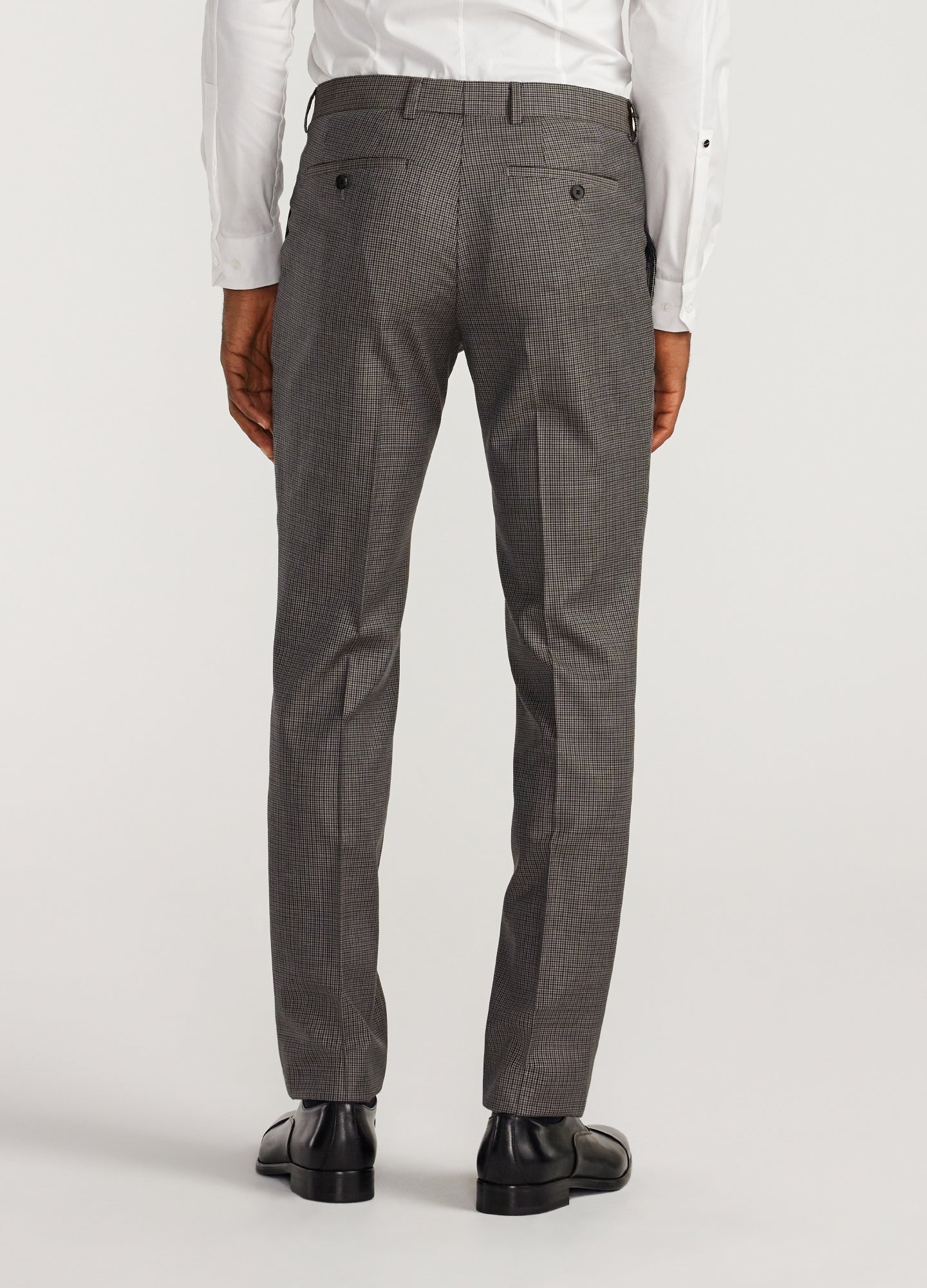 Micro Check Suit Pants Taupe