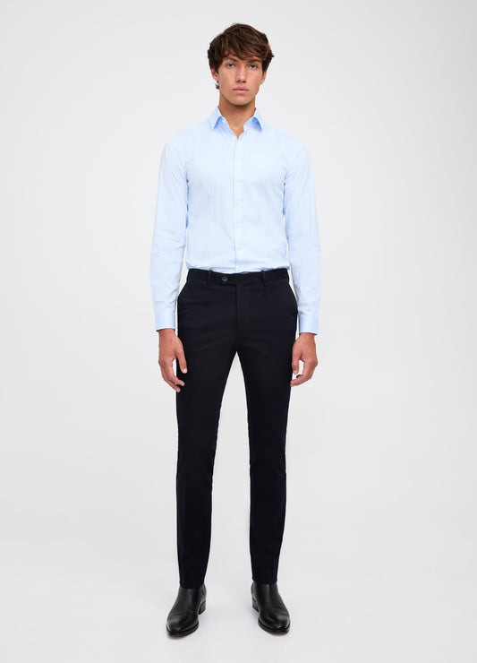 Stretch Cotton Poplin Shirt Light Blue