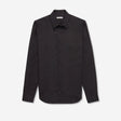 Seamed Cotton Linen Shirt Black