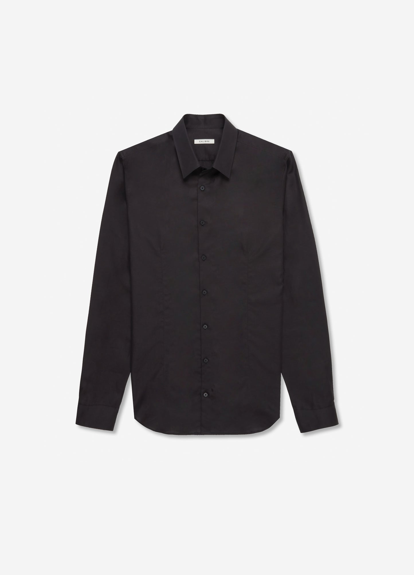 Seamed Cotton Linen Shirt Black