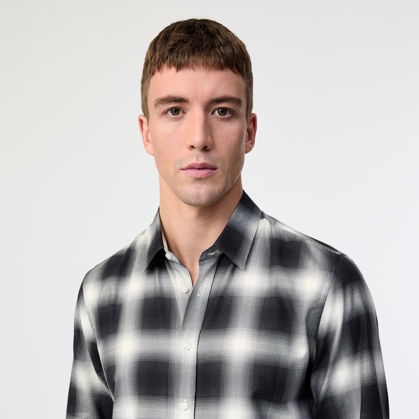 Tailored Fit Shadow Check Shirt Black Combo