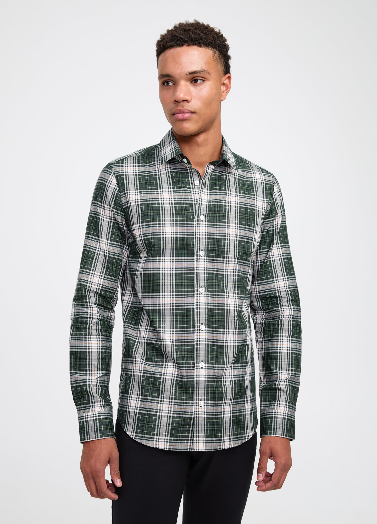 Cotton Oxford Check Shirt Green Combo Calibre Menswear