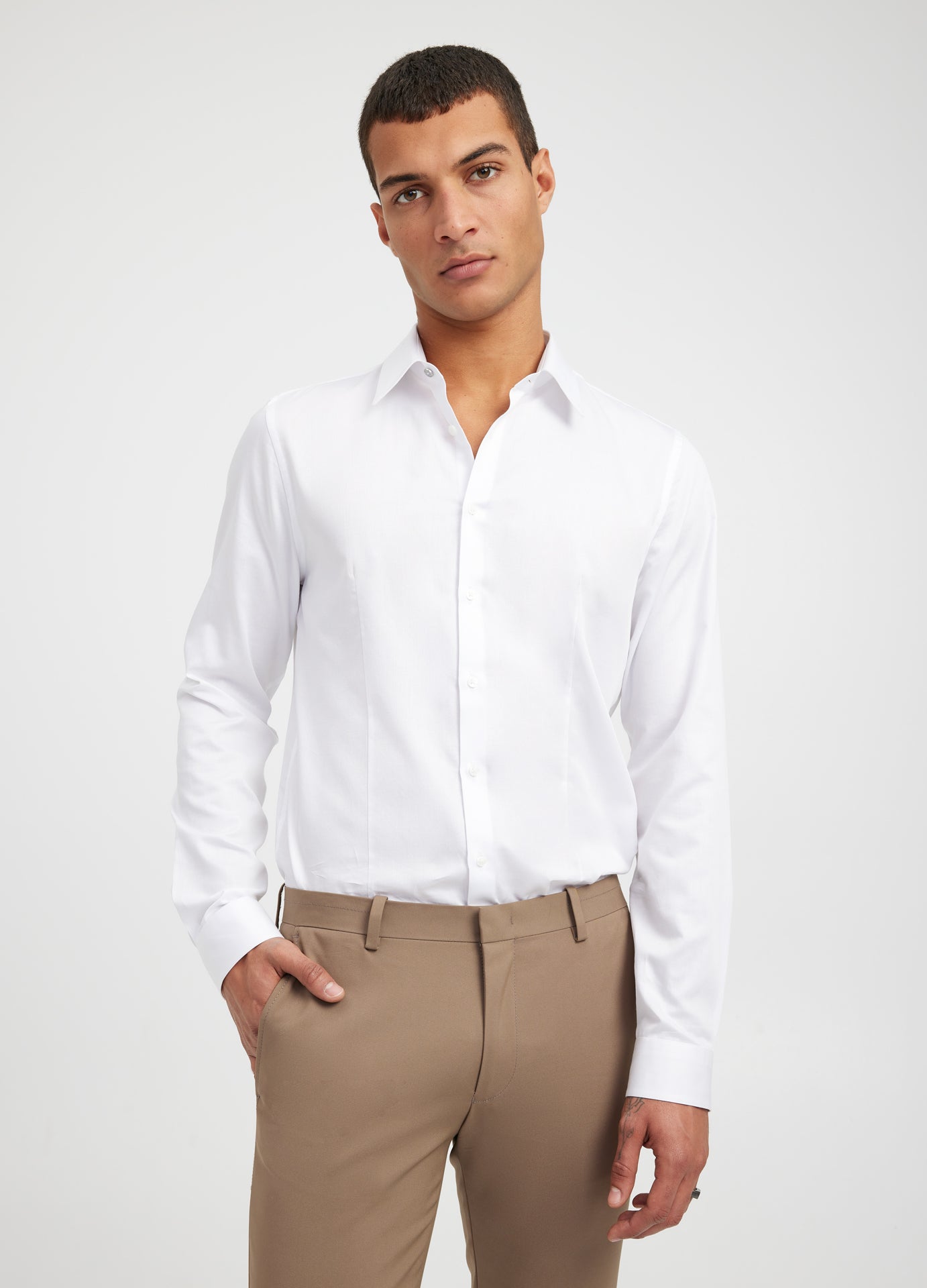 Satin Voile Shirt White