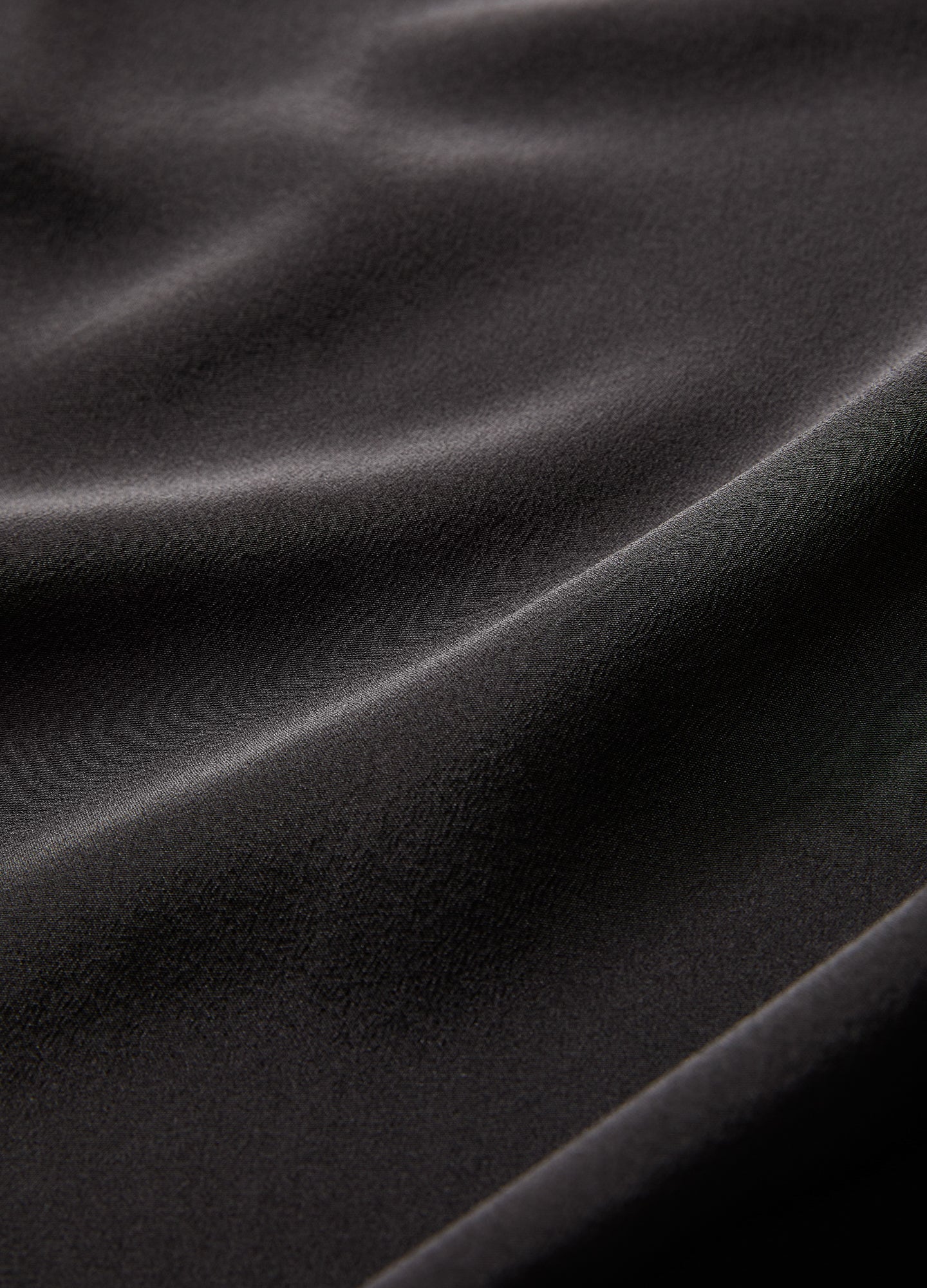 Camp Collar Silk Short Sleeve Shirt Black