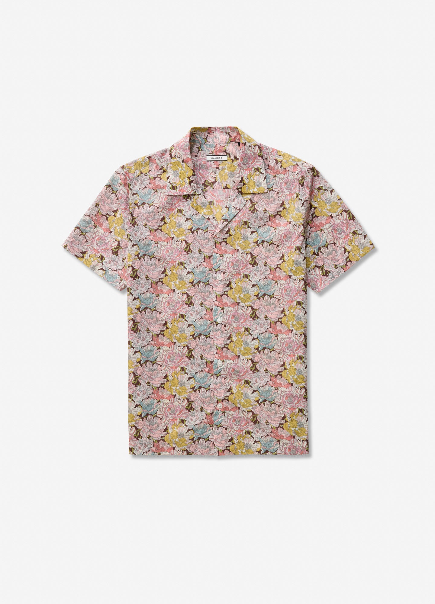 Etched Floral Print Short Sleeve Shirt Lilac