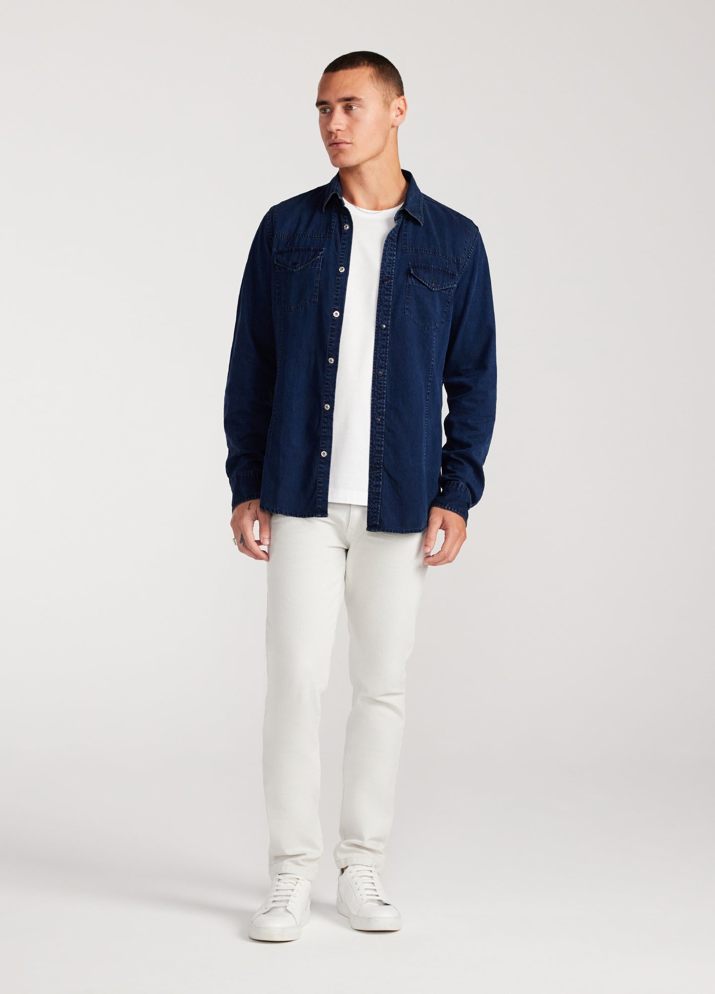 Soft Twill Denim Shirt Indigo