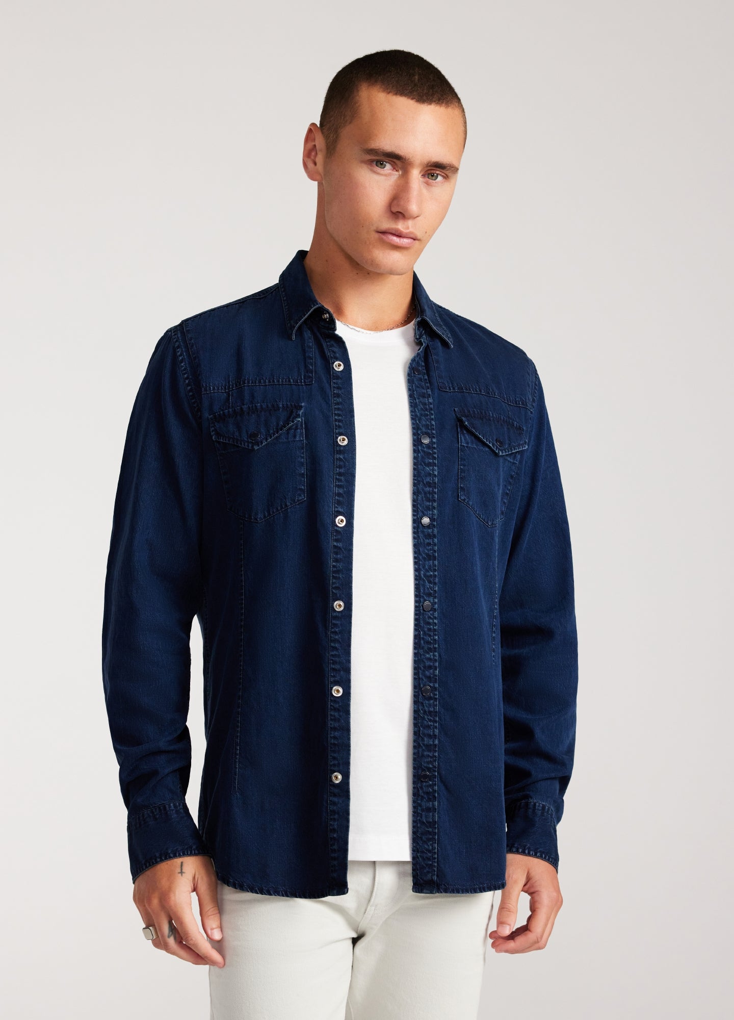 Soft Twill Denim Shirt Indigo