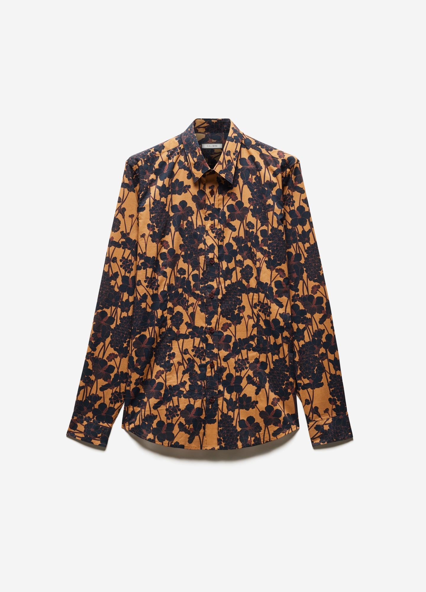 Tonal Garden Print Shirt Caramel