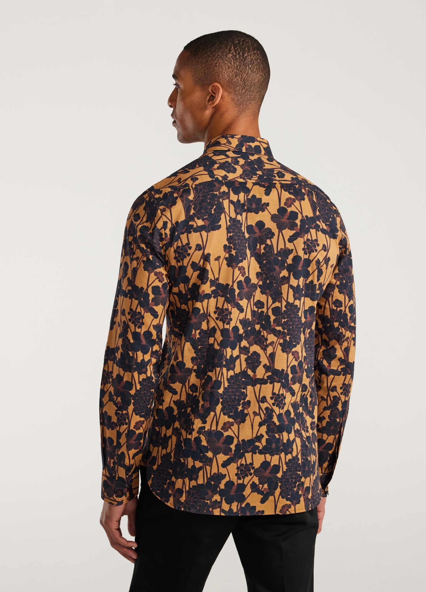Tonal Garden Print Shirt Caramel