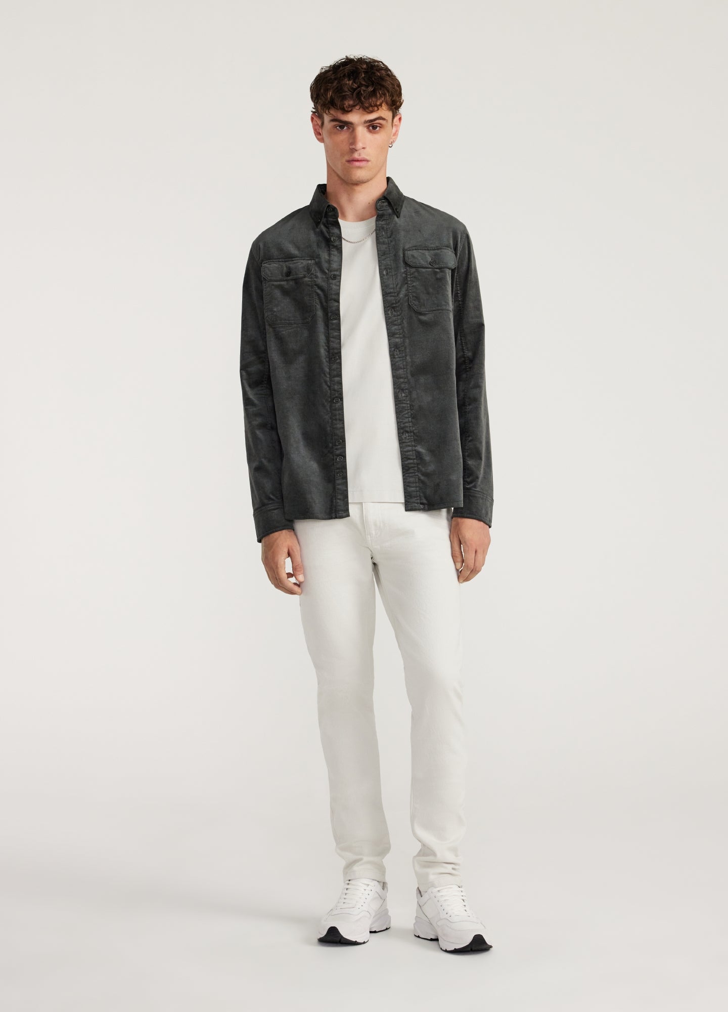 Soft Velvet Shirt Thyme