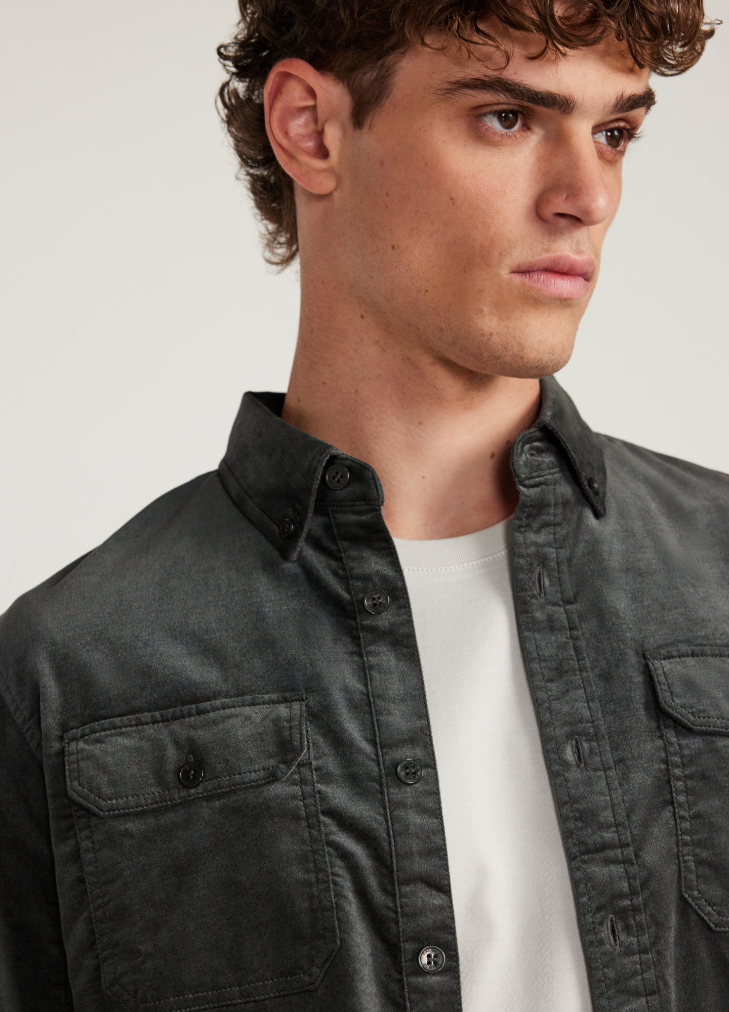 Soft Velvet Shirt Thyme