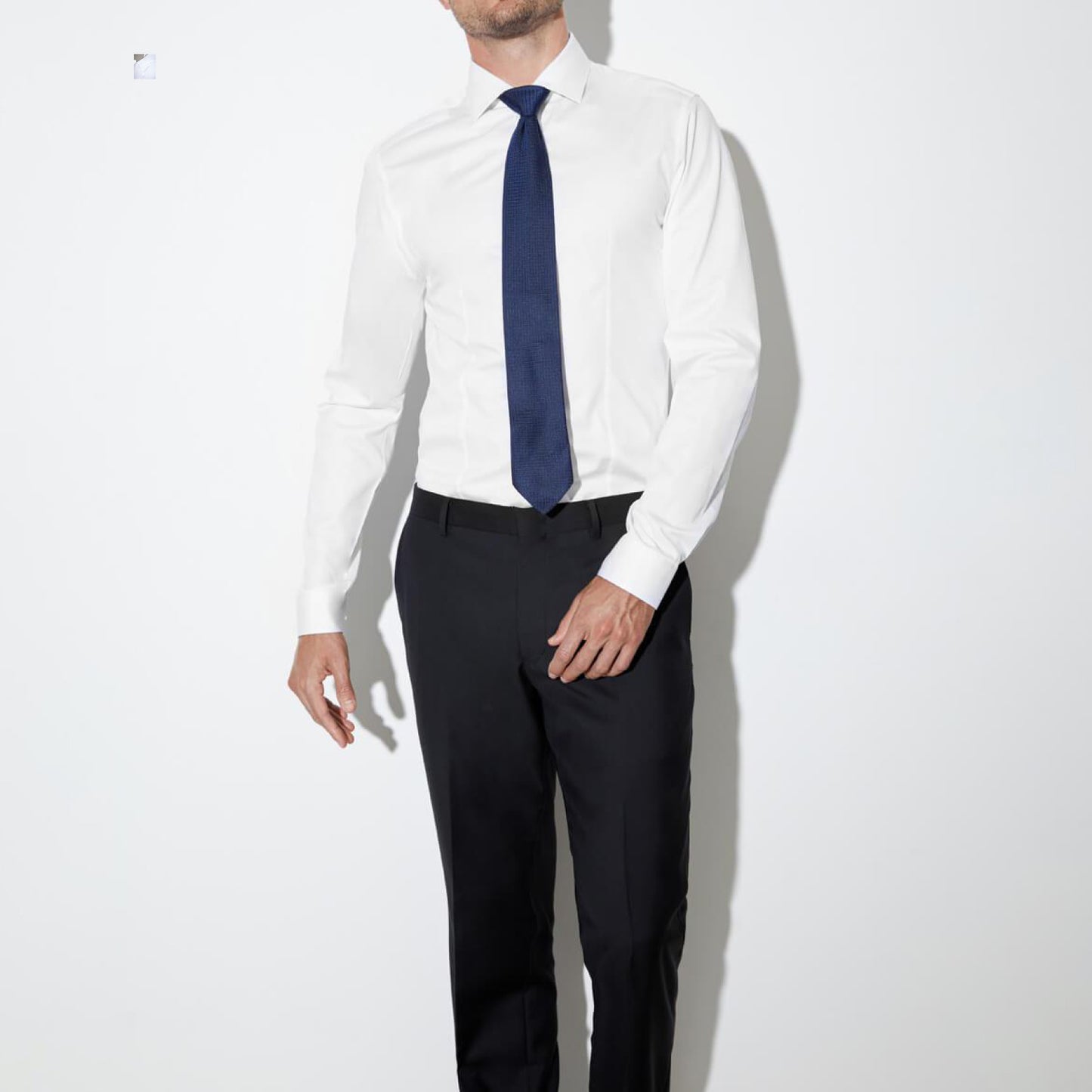 Slim Fit Organic Cotton Sateen Shirt White