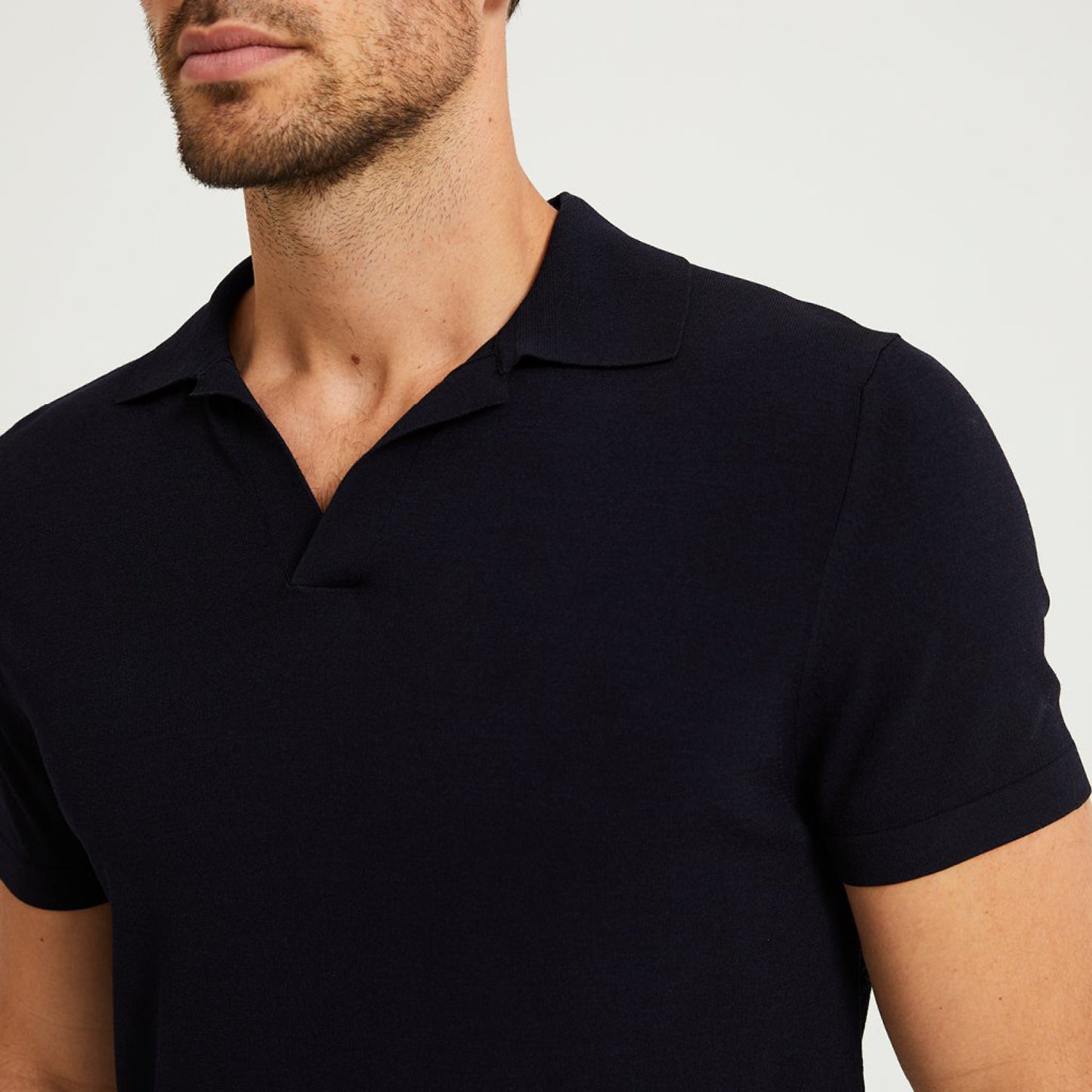 Tech Knitted Polo Navy Dark