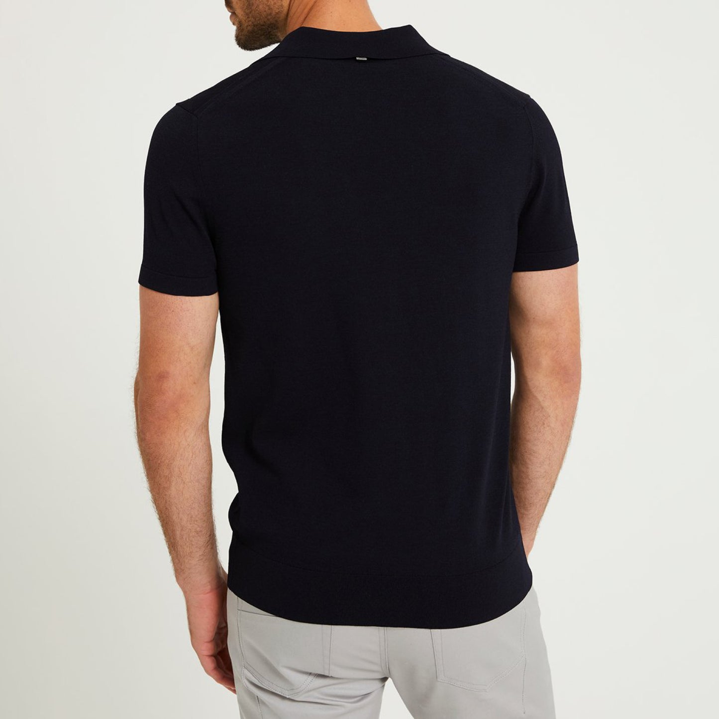 Tech Knitted Polo Navy Dark