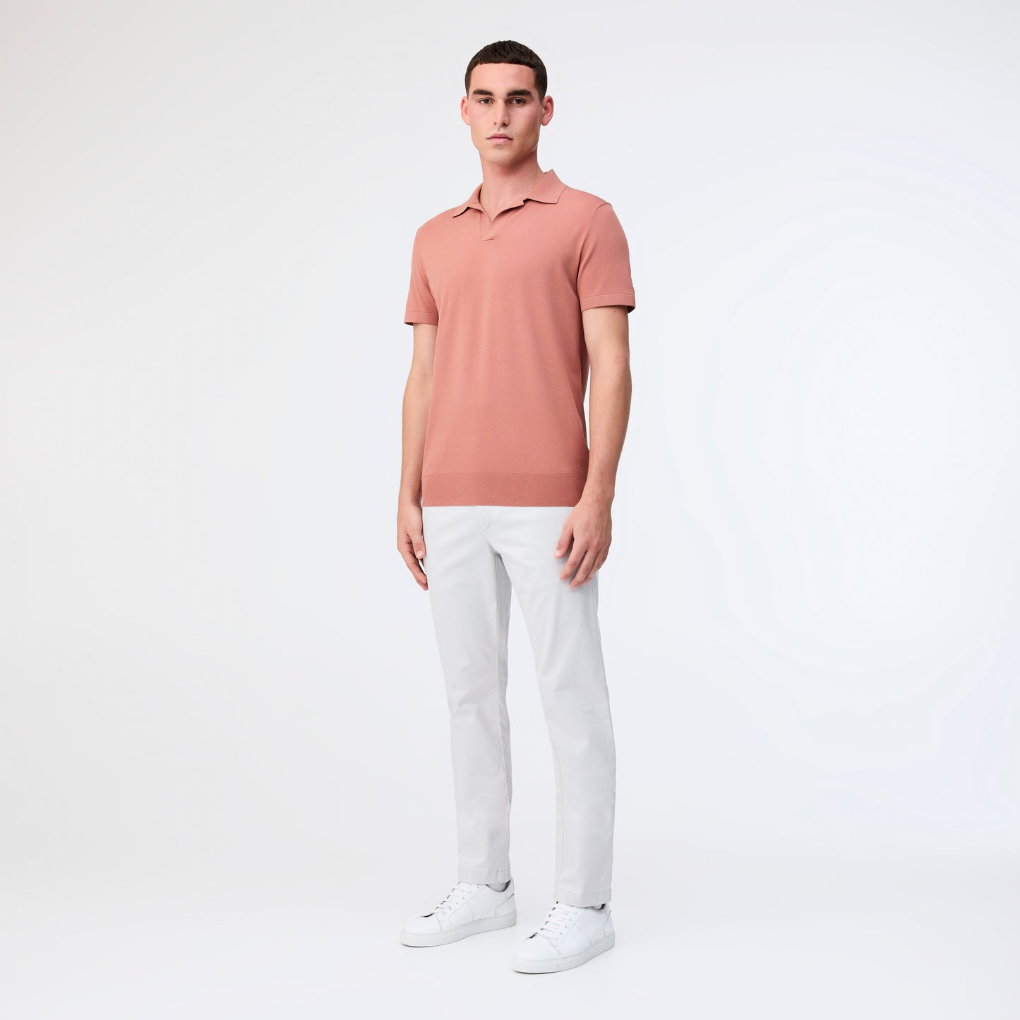 Tech Knitted Polo Terracotta