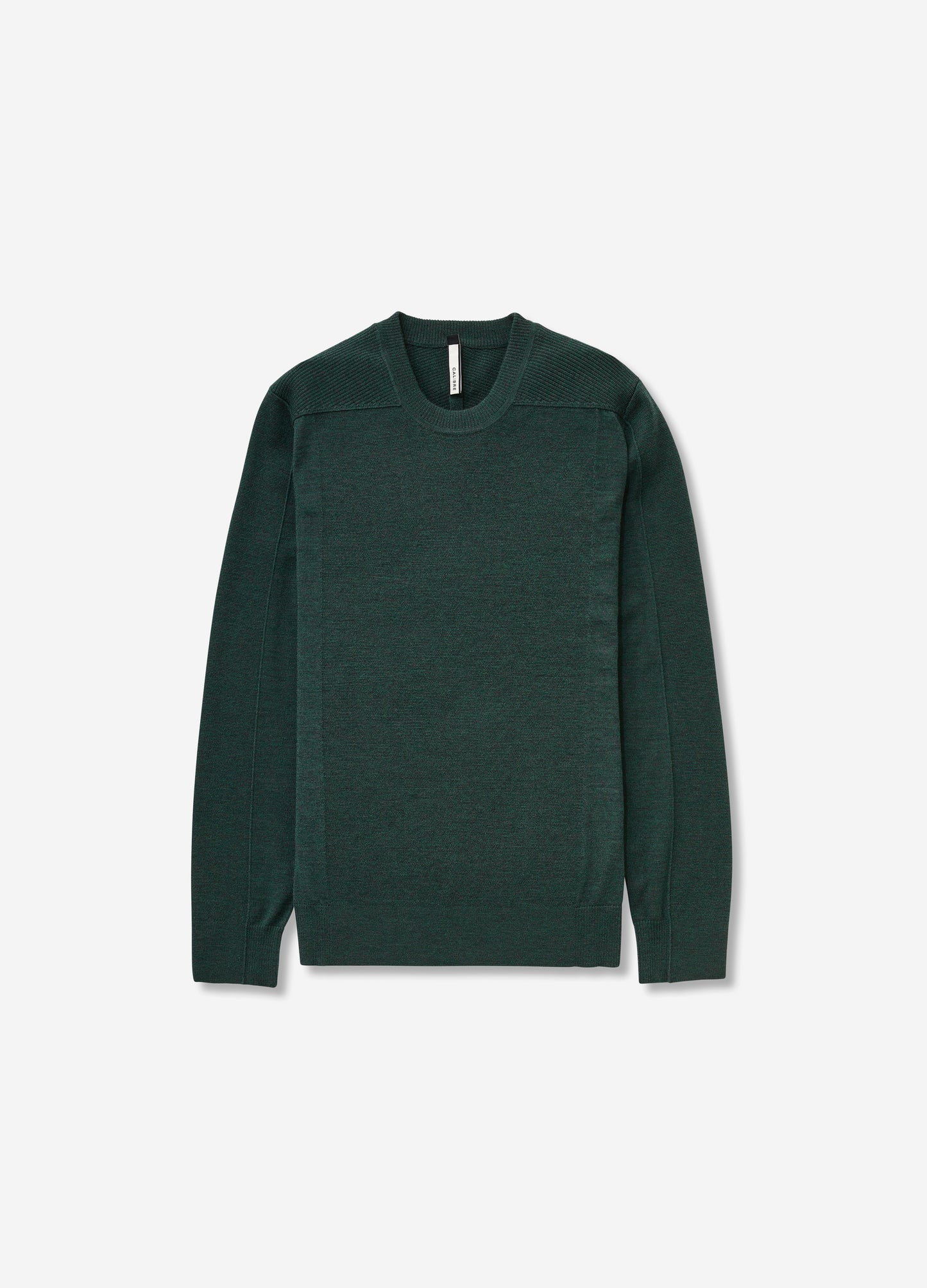 Rib Yoke Merino Crew Sweater Green