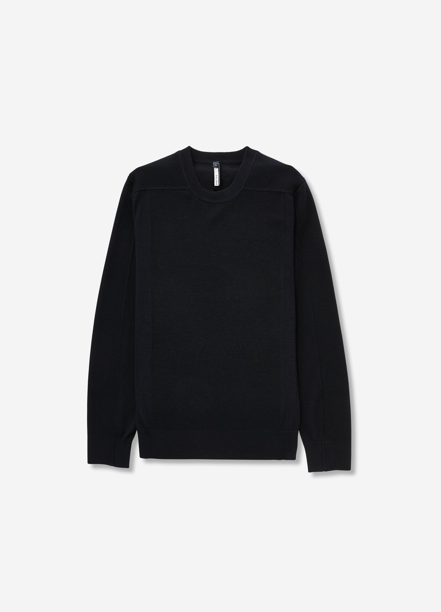 Rib Yoke Merino Crew Sweater Navy